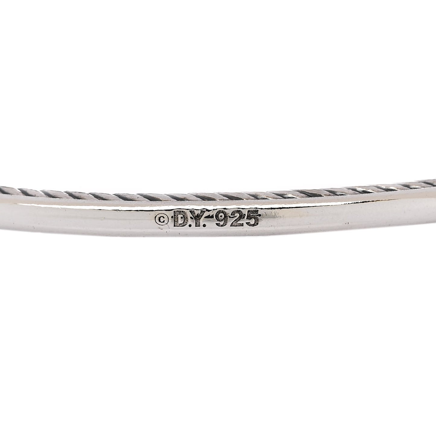 Sterling Silver Diamond 3mm Oval Cable Bangle Bracelet