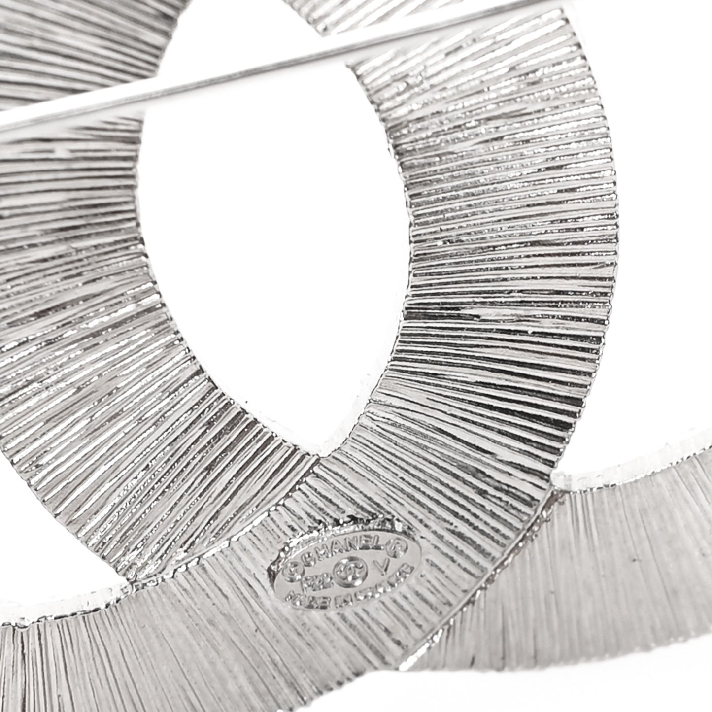 Baguette Crystal CC Brooch Silver
