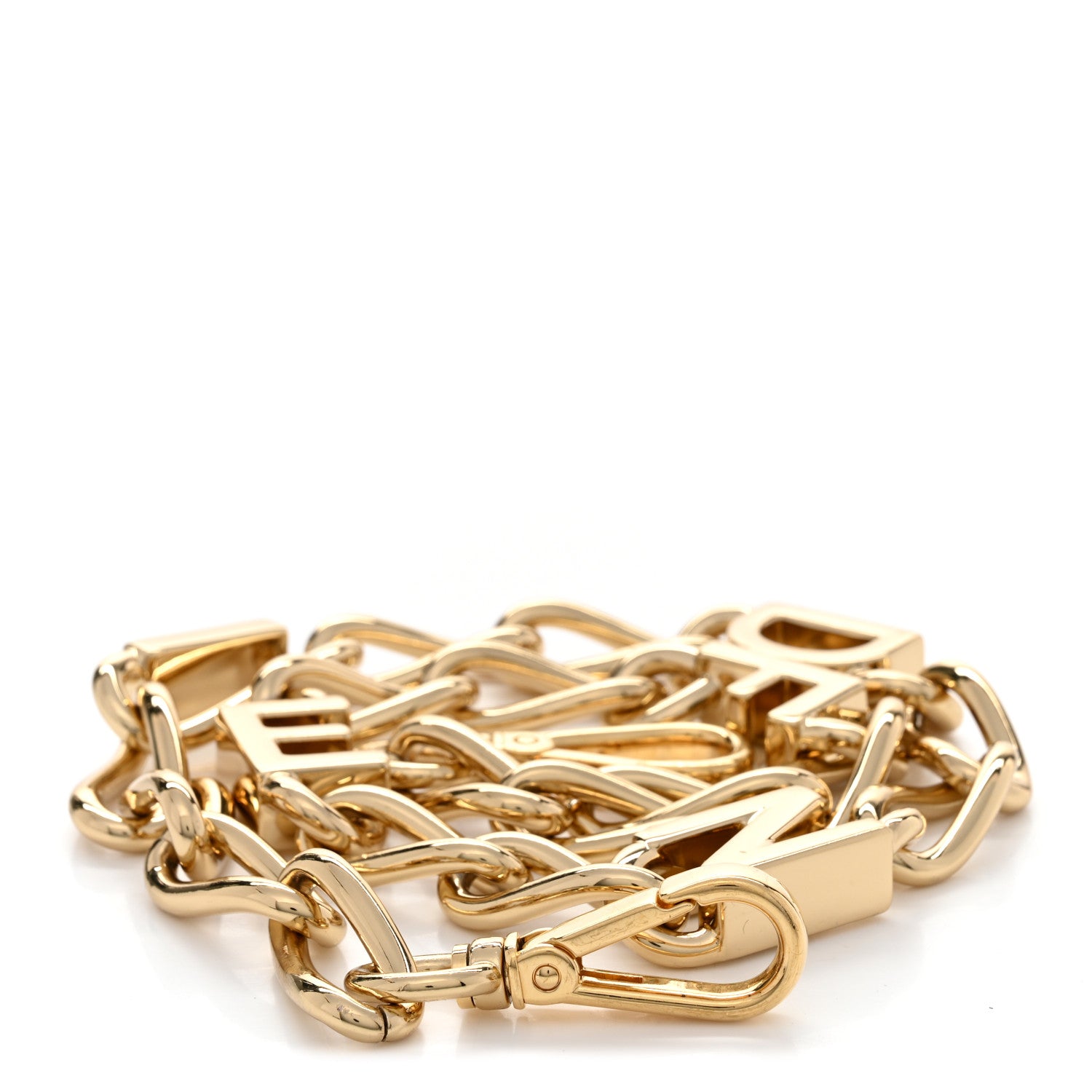 FENDI キャナイ　ゴールドチェーン Fendi Metal Logo Strap You Gold 1376417 – FASHIONPHILE