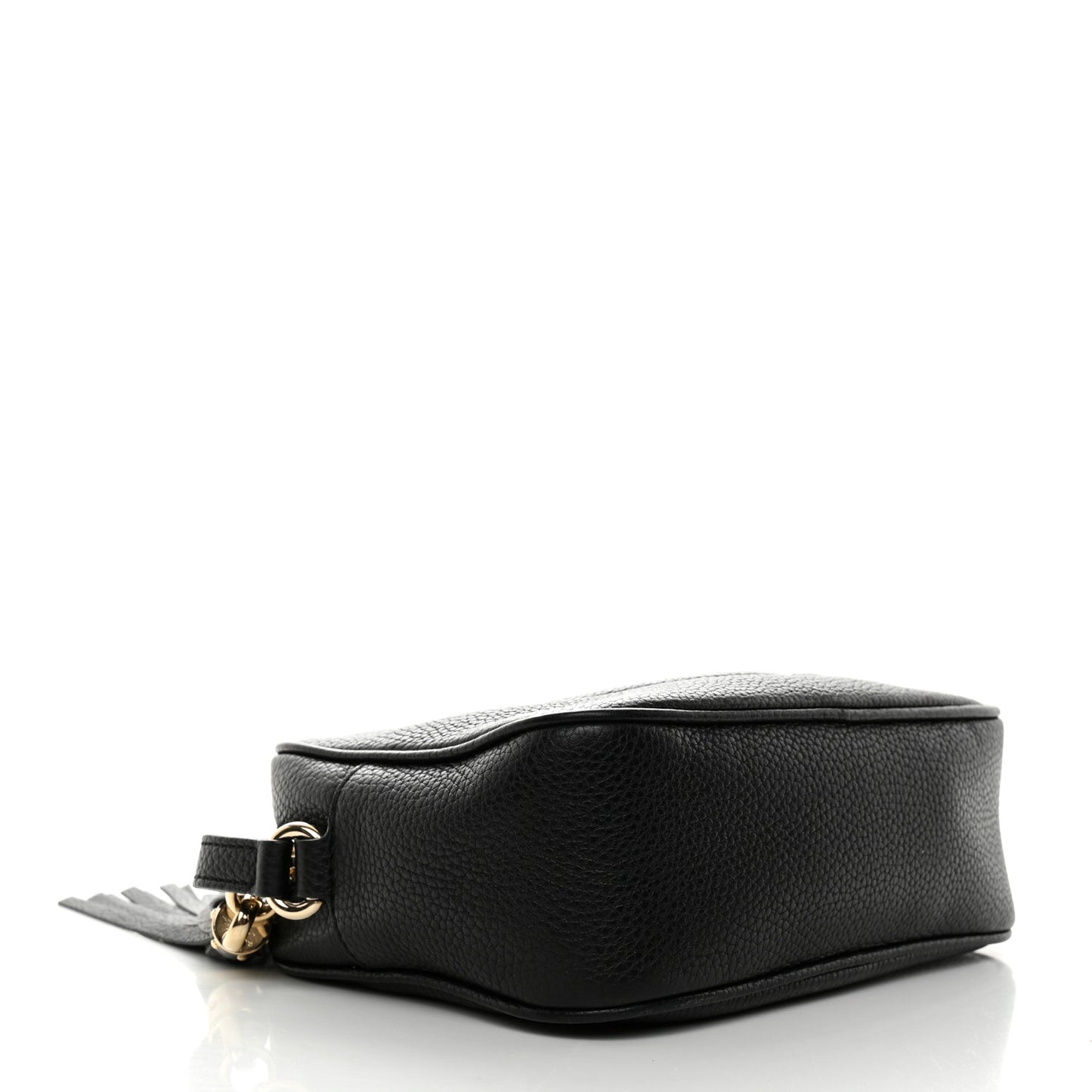 Pebbled Calfskin Small Soho Disco Bag Black