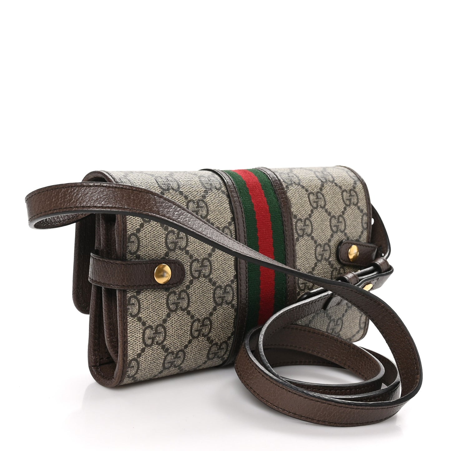 GG Supreme Monogram Web Ophidia Crossbody Wallet Beige New Acero