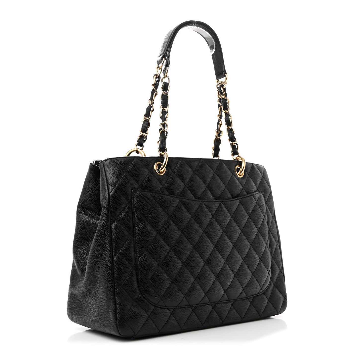 Caviar Quilted Grand Shopping Tote GST Black