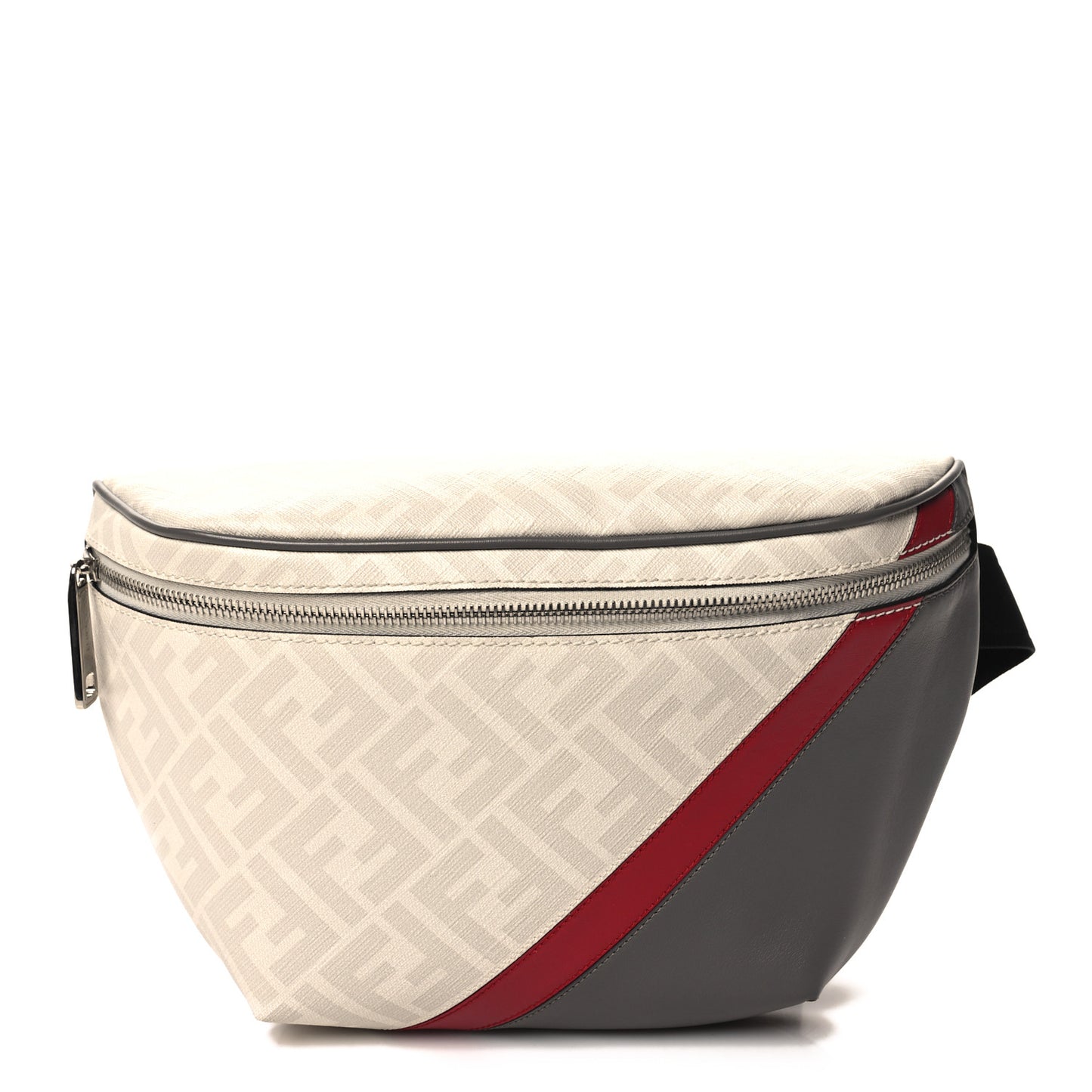 Glazed Fabric Vitello King FF 1974 Diagonal Belt Bag Perla Argilla Fragola