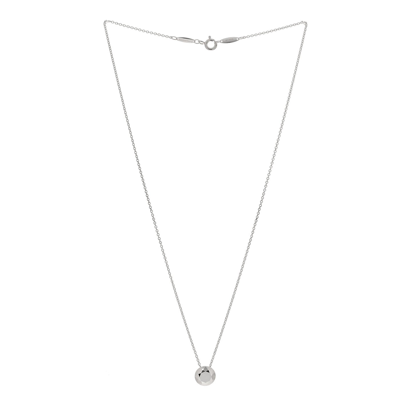 Sterling Silver Elsa Peretti Two Carat Faceted Pendant Necklace