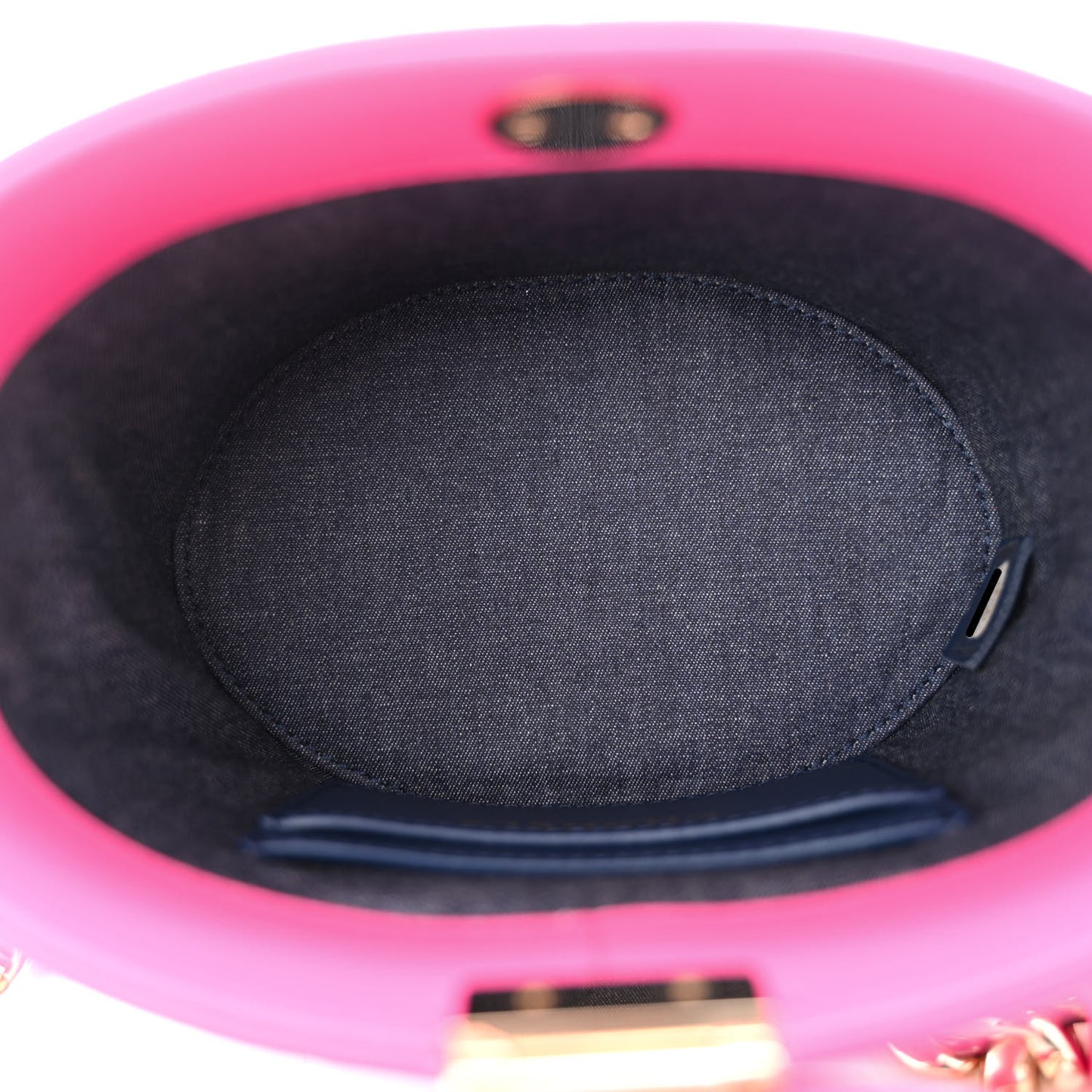 Lambskin Resin Elegant Chain Vanity Case Dark Pink