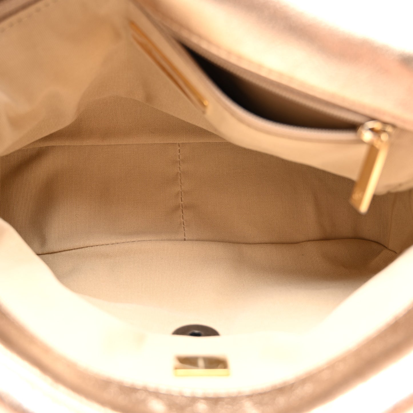 Metallic Lambskin Quilted Medium Chanel 19 Flap Gold