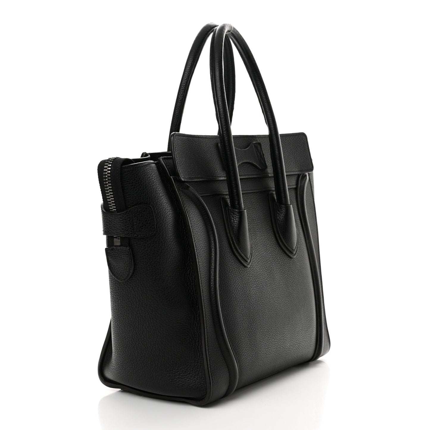 Drummed Calfskin Micro Luggage Black