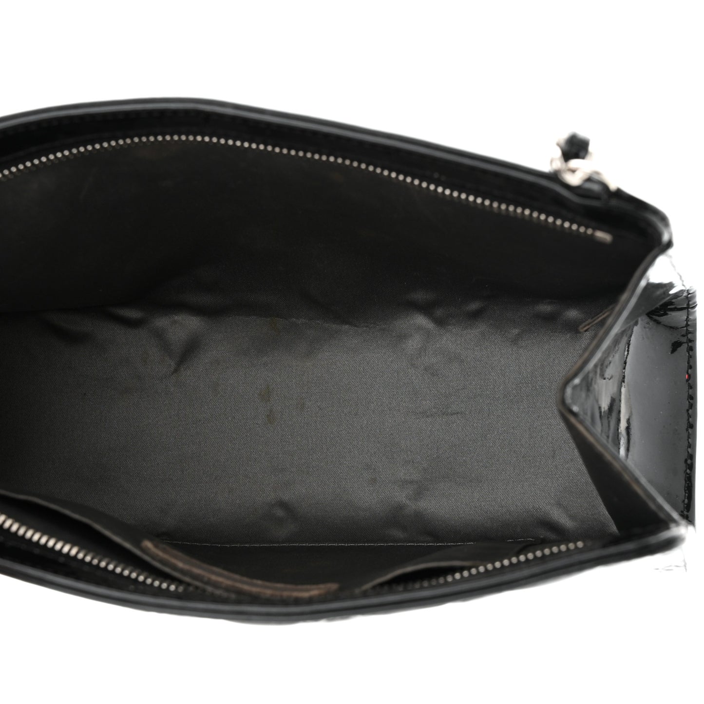 Patent Calfskin Lucky Symbols Pochette Black