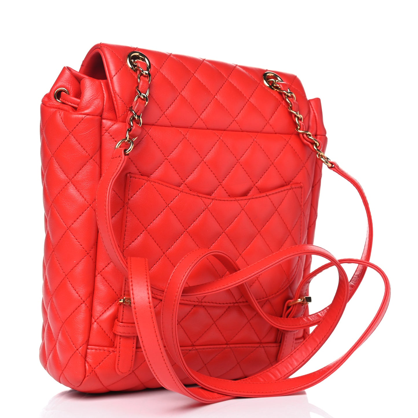 Lambskin Quilted Small Urban Spirit Backpack Red