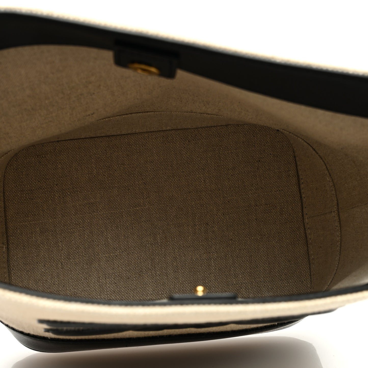 Canvas Calfskin Triomphe Small Bucket Bag Vanilla Black