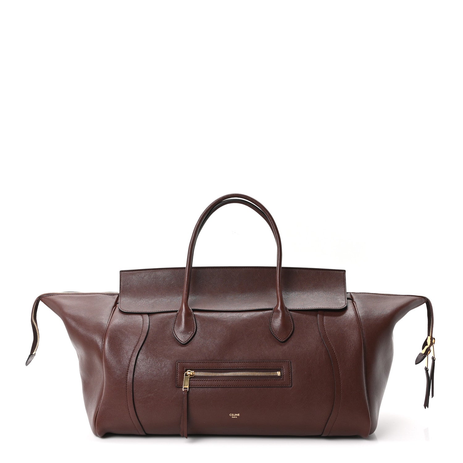 CELINE 23AW ラヴァリエ ブラウン Celine Supple Shiny Lambskin Large New Luggage Brick 1887630