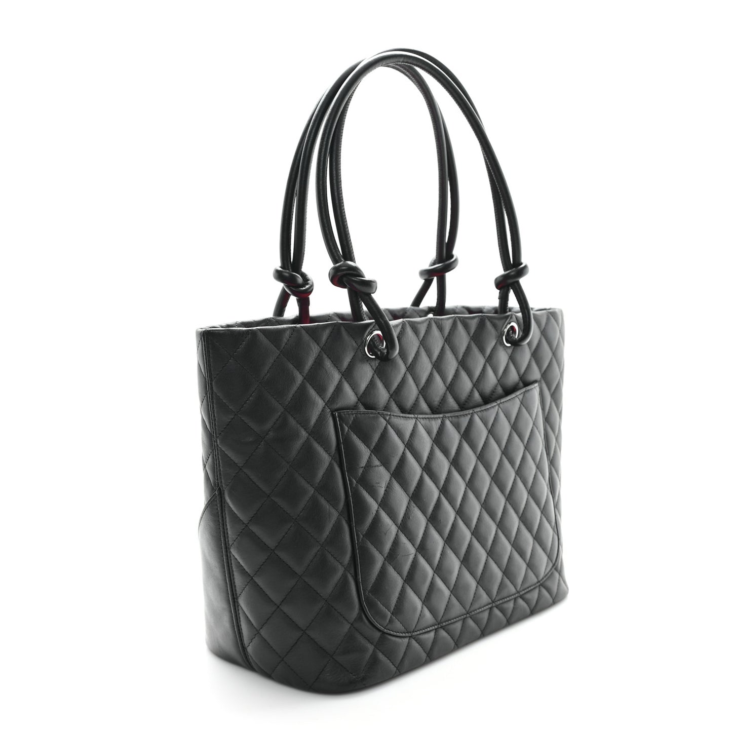 Calfskin Quilted Large Cambon Tote Black