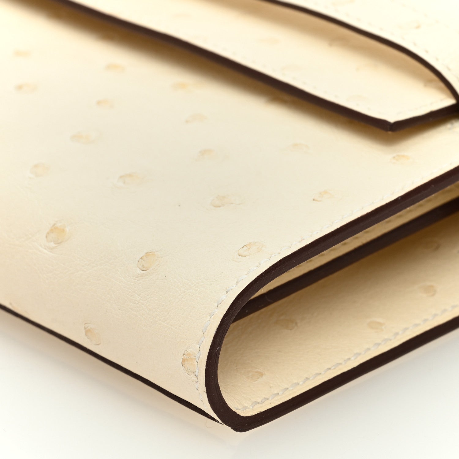 Hermes Ostrich Kelly Wallet To Go Craie 10 of 11