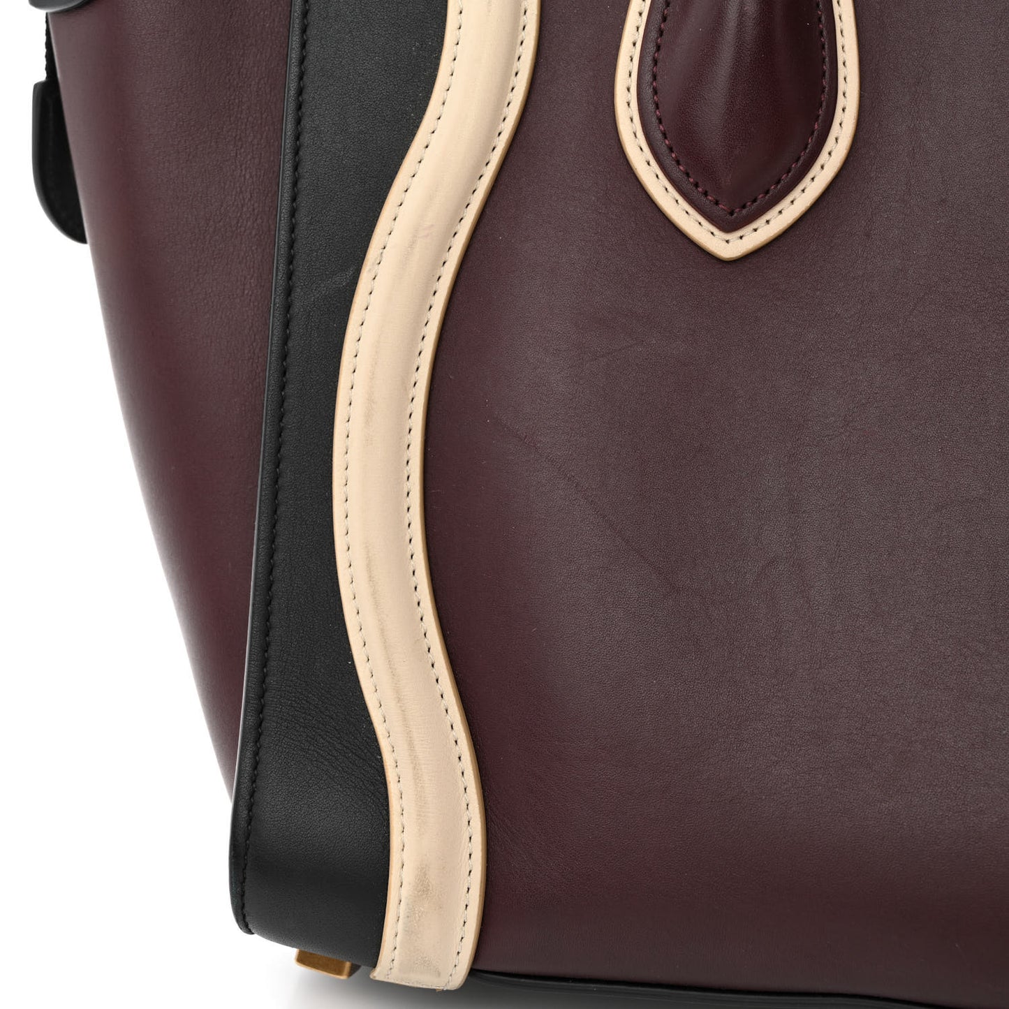 Smooth Calfskin Micro Tri-Color Luggage Burgundy