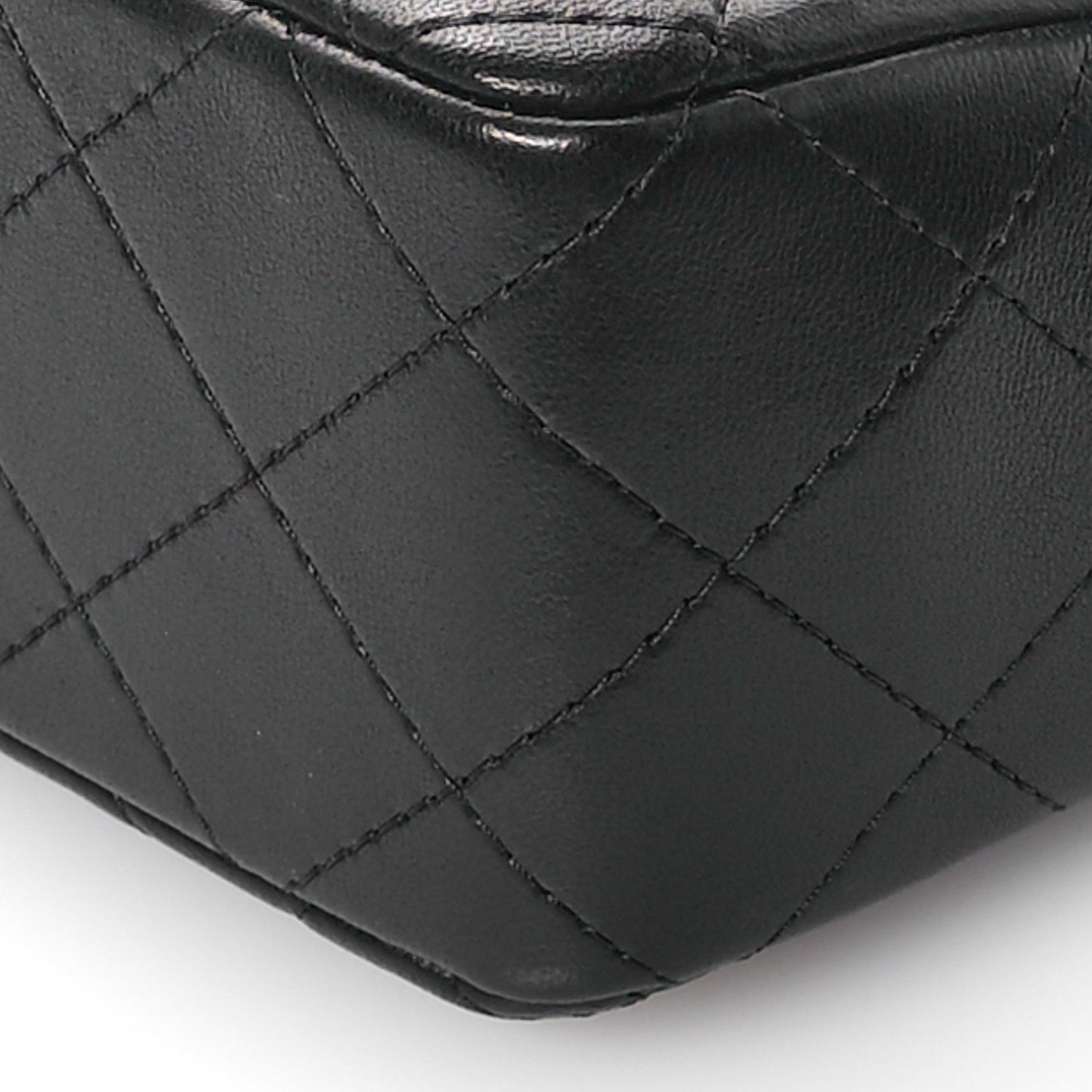 Lambskin Quilted Mini Rectangular Flap Black