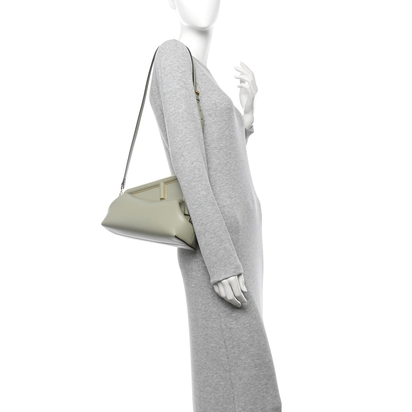 Shiny Nappa Midi Fendi First Green Tea