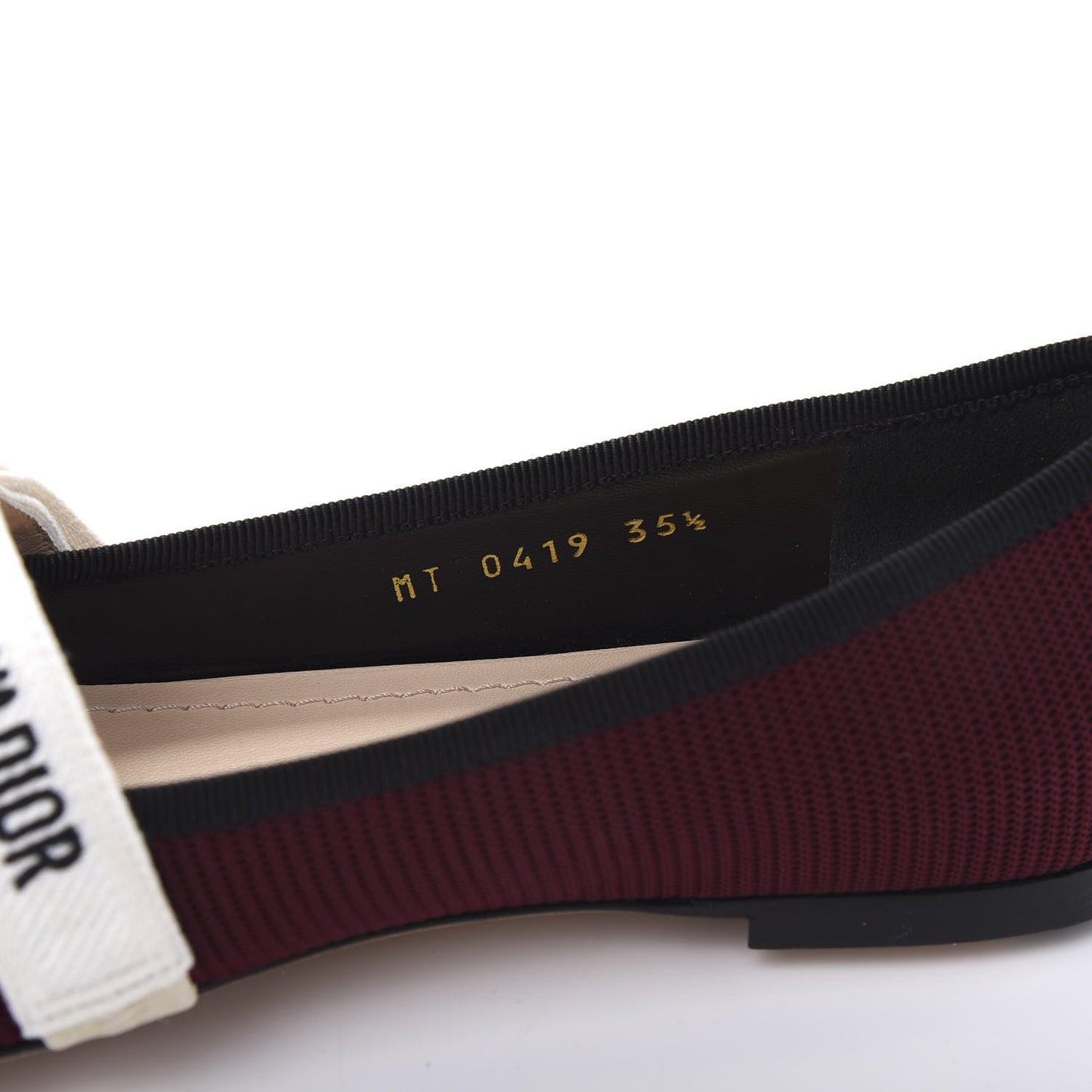 Fabric Ribbon Embroidered J'Adior Ballet Flats 35.5 Rouge Black