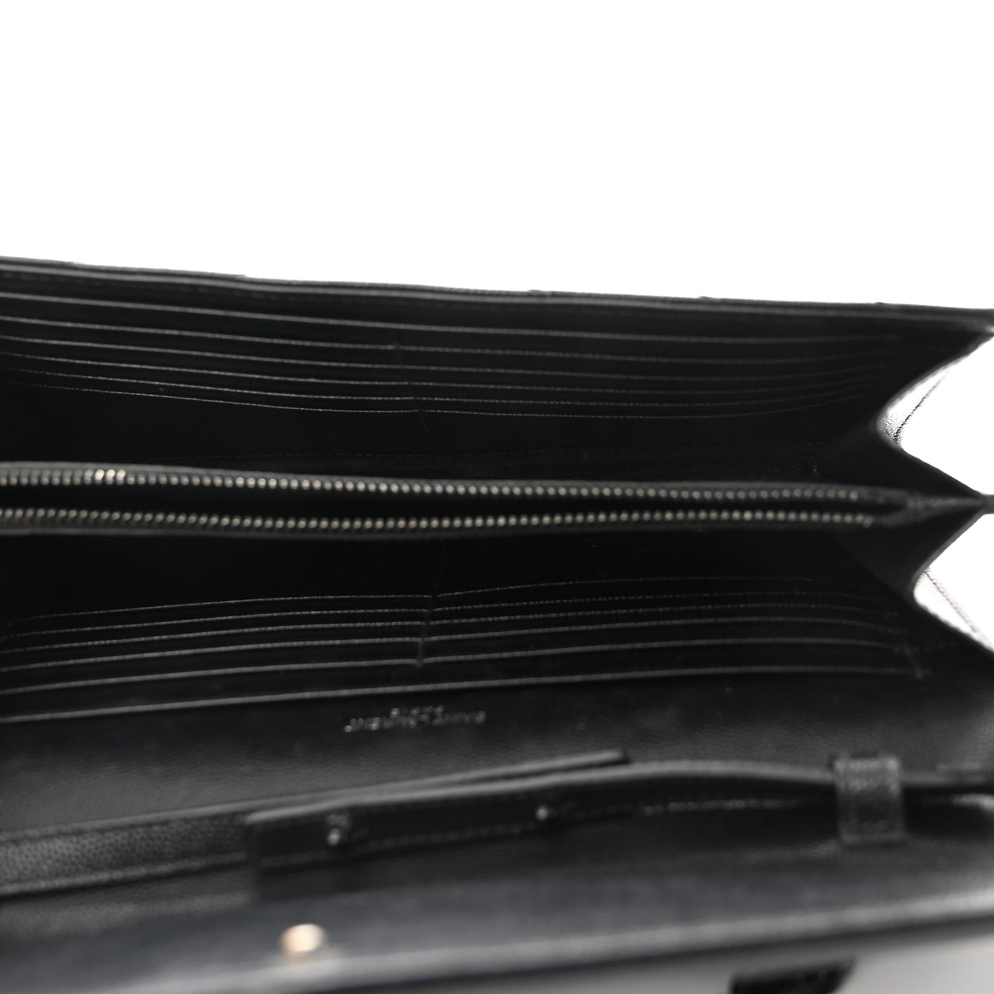 Grain De Poudre Matelasse Chevron Monogram Monochrome Chain Wallet Black
