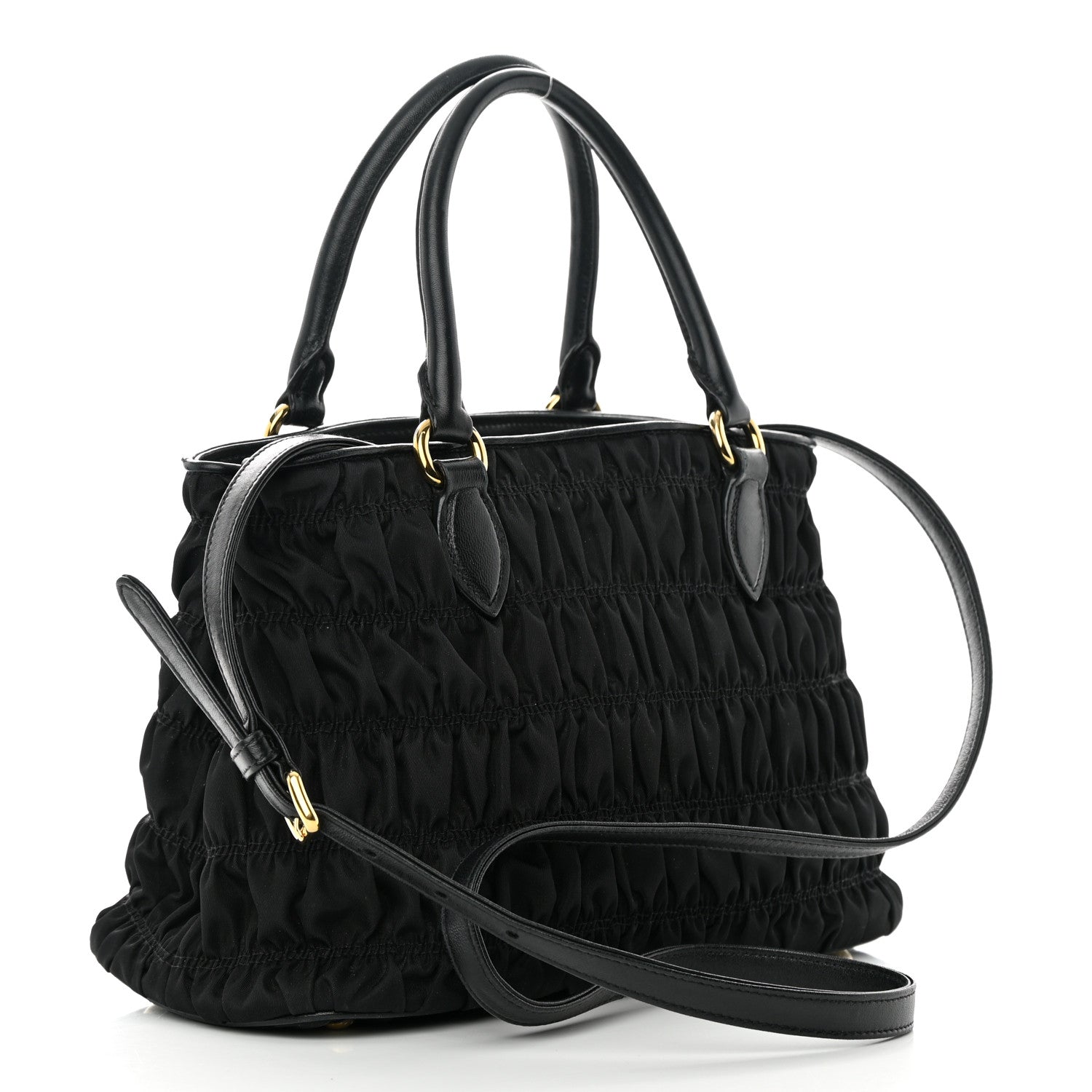 Prada Tessuto Nylon Gaufre Small Tote Black 3 of 16