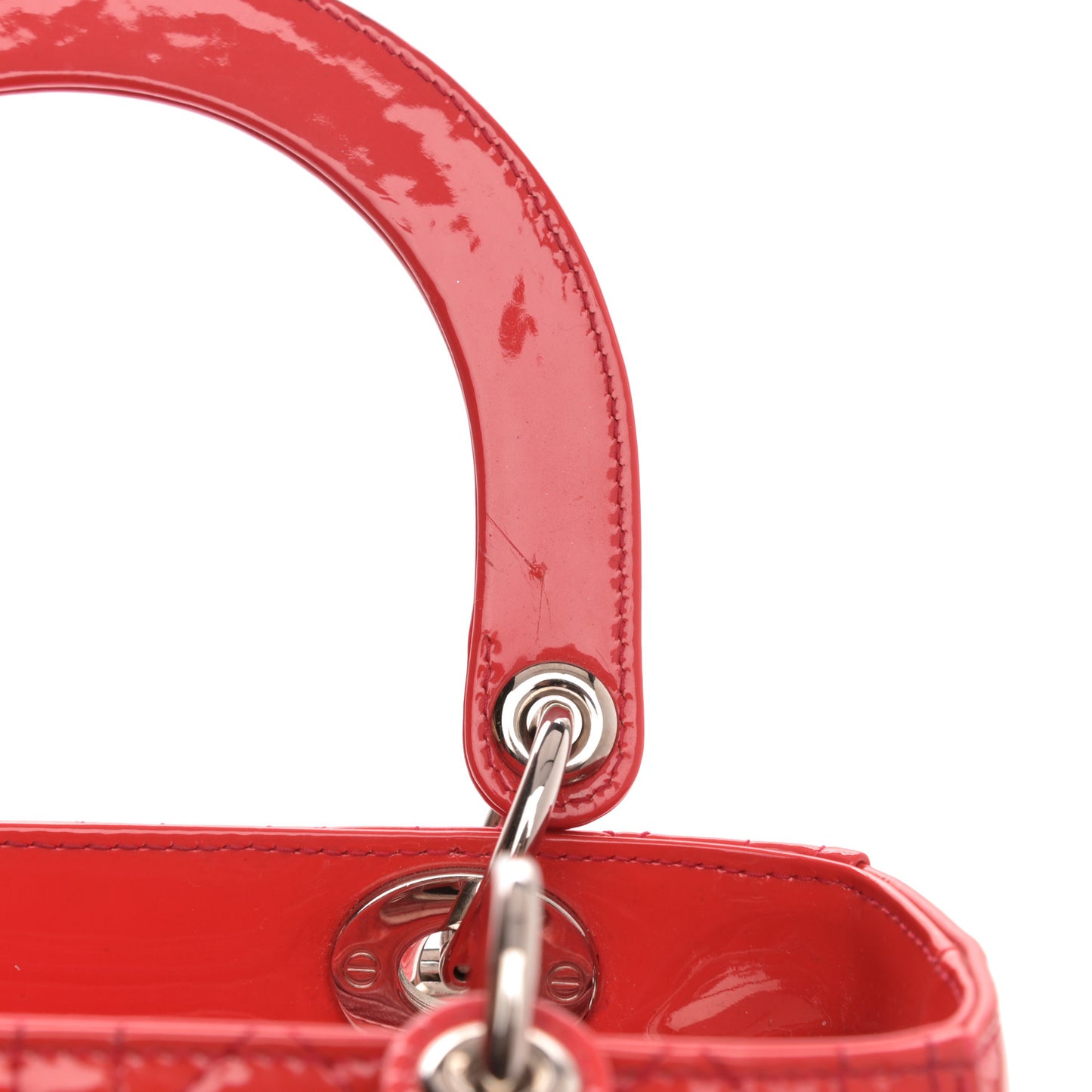Patent Cannage Medium Lady Dior Fuchsia