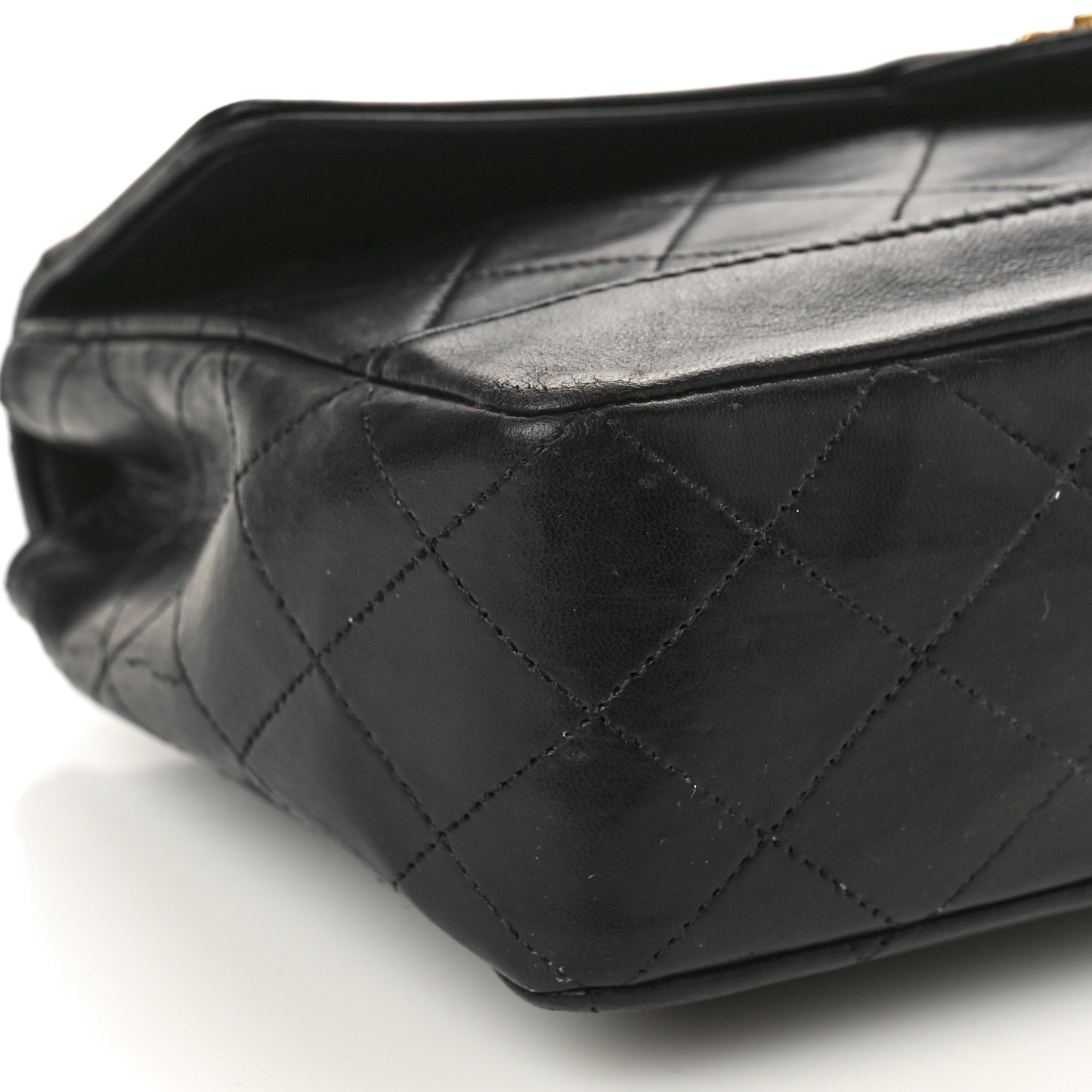 Lambskin Quilted Small Single Flap Black