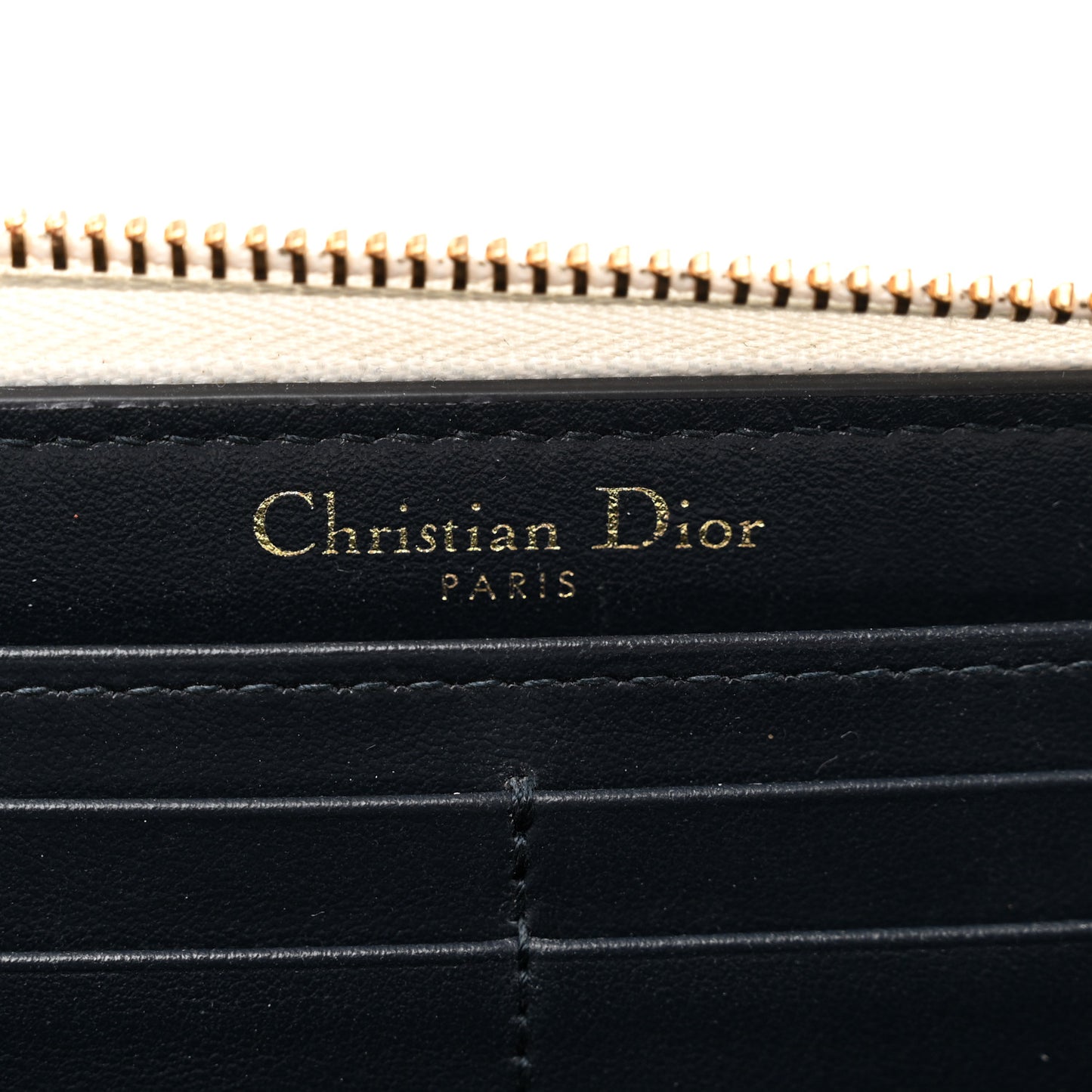 Calfskin Vibe Zip Wallet Blue White