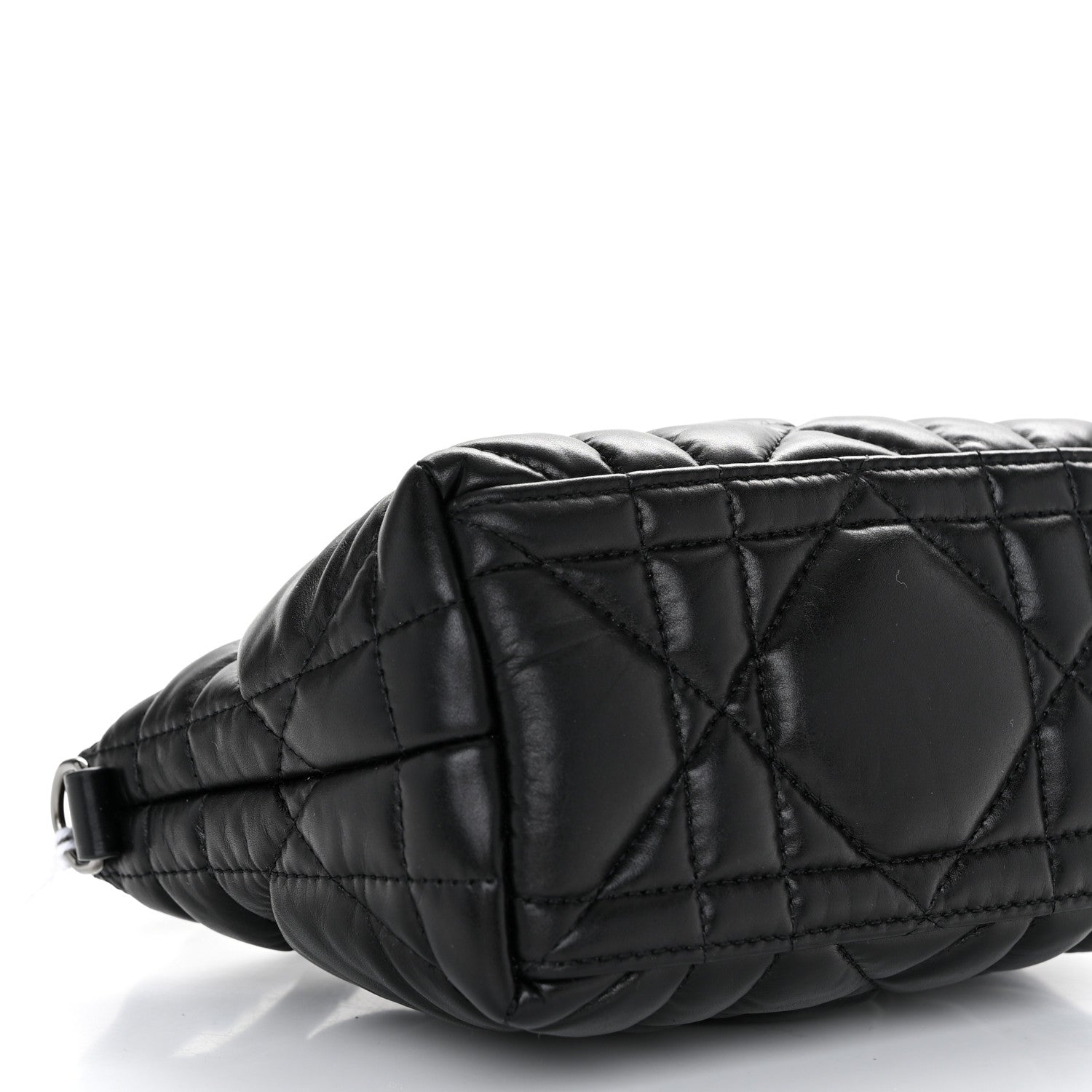 Christian Dior Calfskin Macrocannage Small Diortravel Nomad Pouch Black 9 of 10