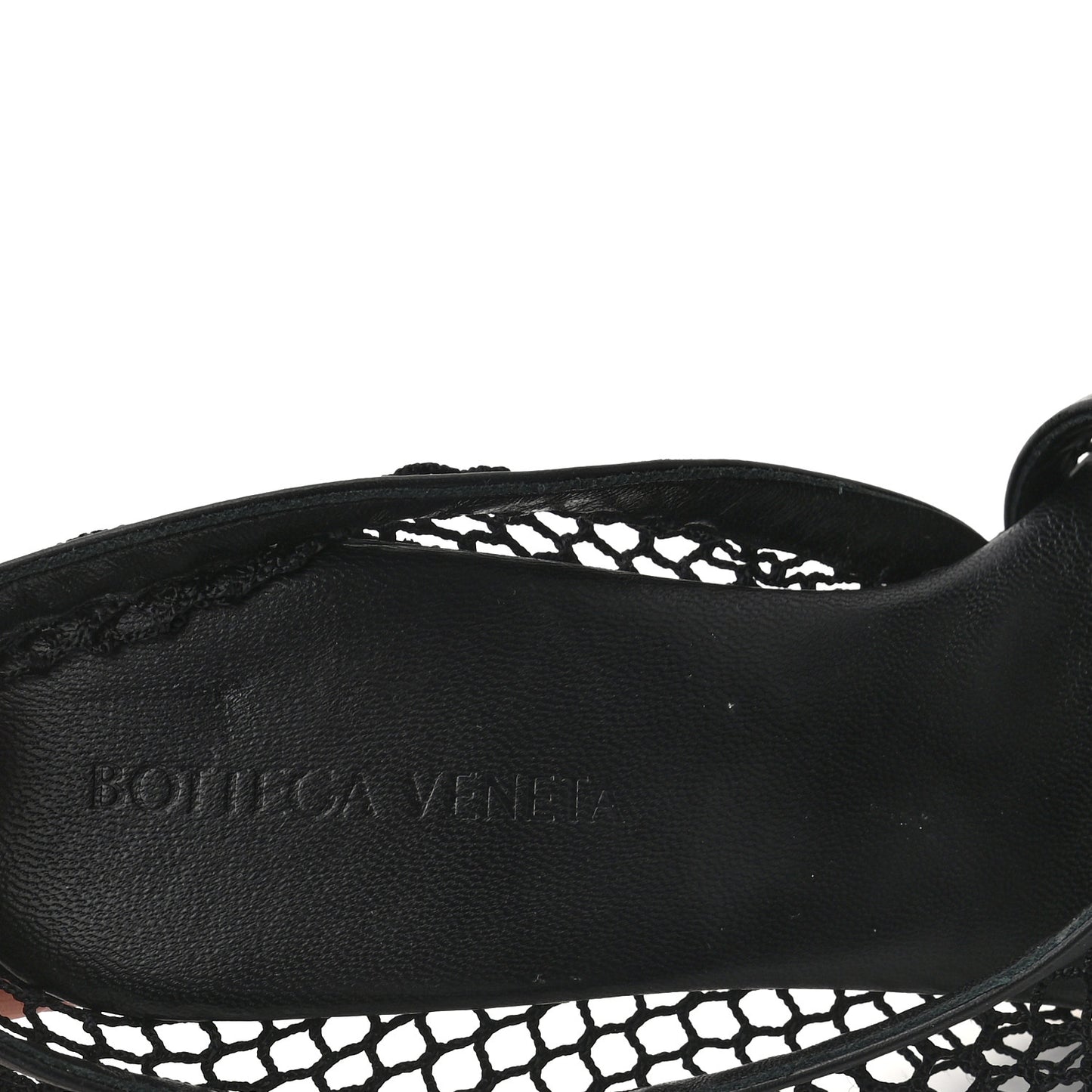 Mesh Nappa Chunky Chain Sandals 37 Black