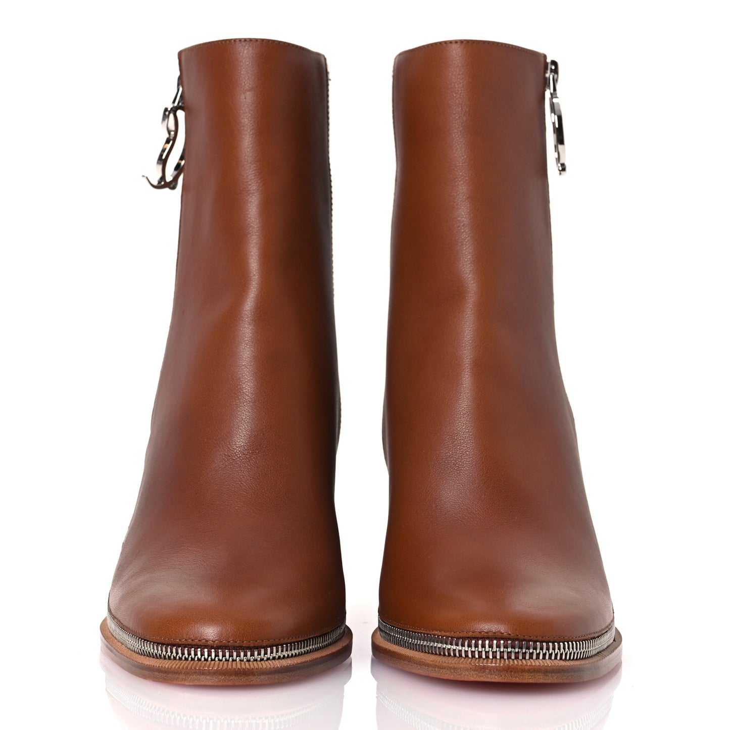 Calfskin CL Zip 70 Ankle Bootie 38 Brown