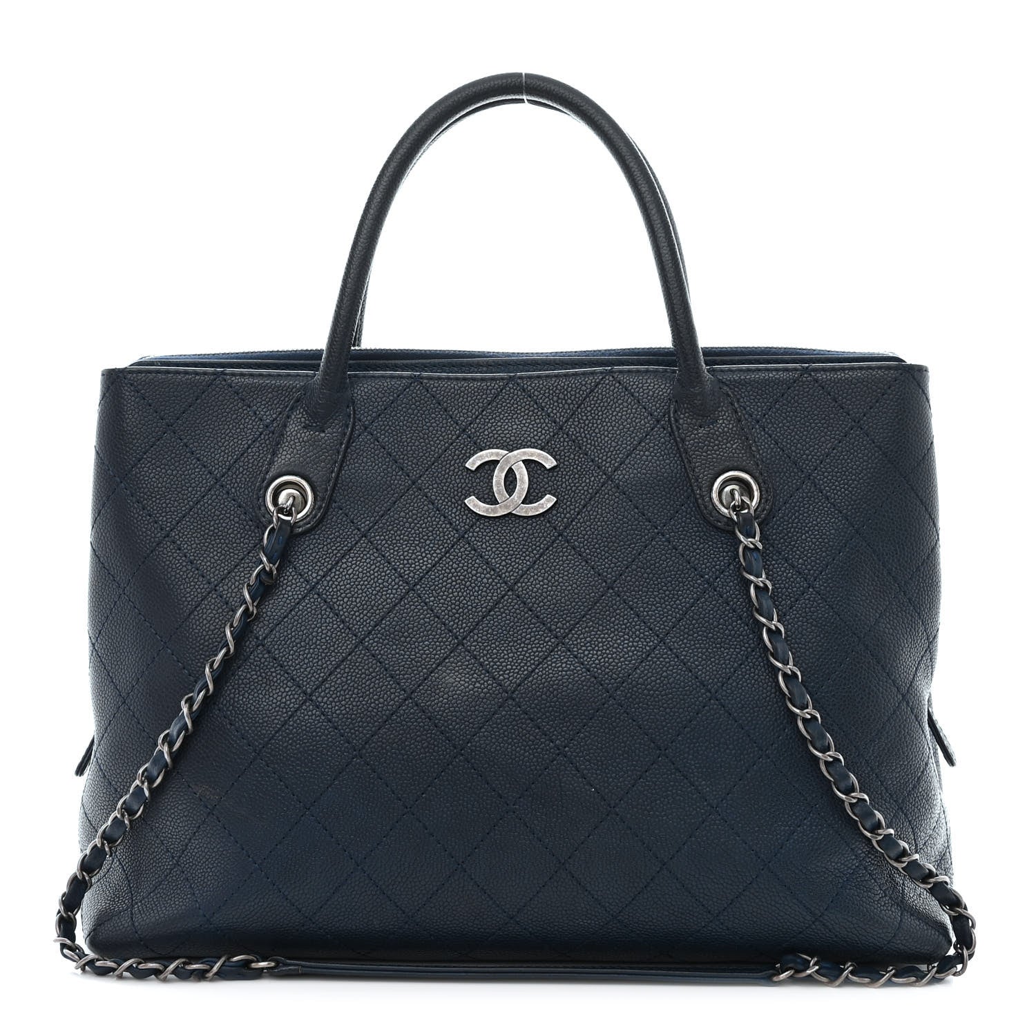Chanel Grained Vegetal Calfskin Urban Shopping Tote Blue 1 of 19