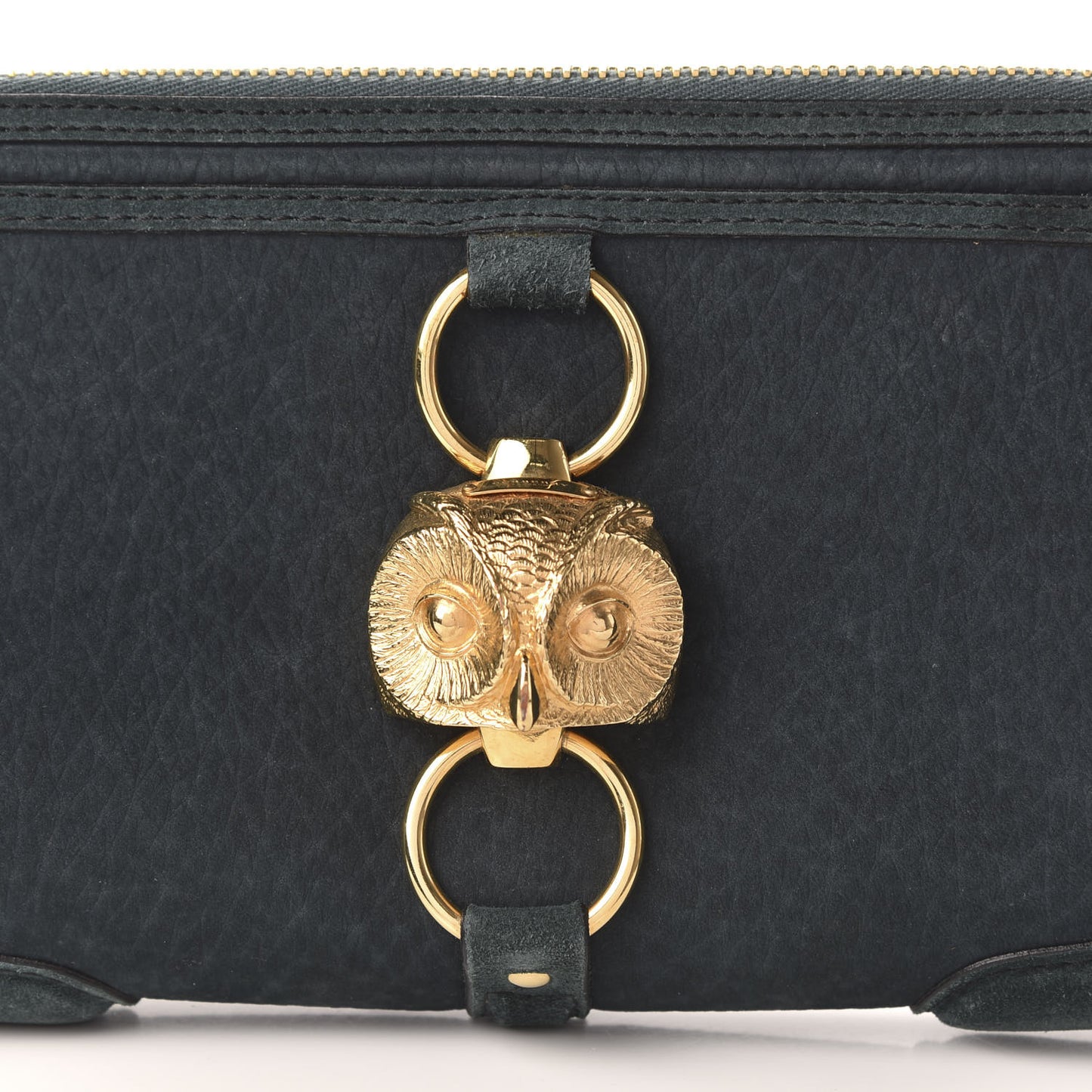 Prorsum Grainy Nubuck Alma Owl Clutch Indigo Green