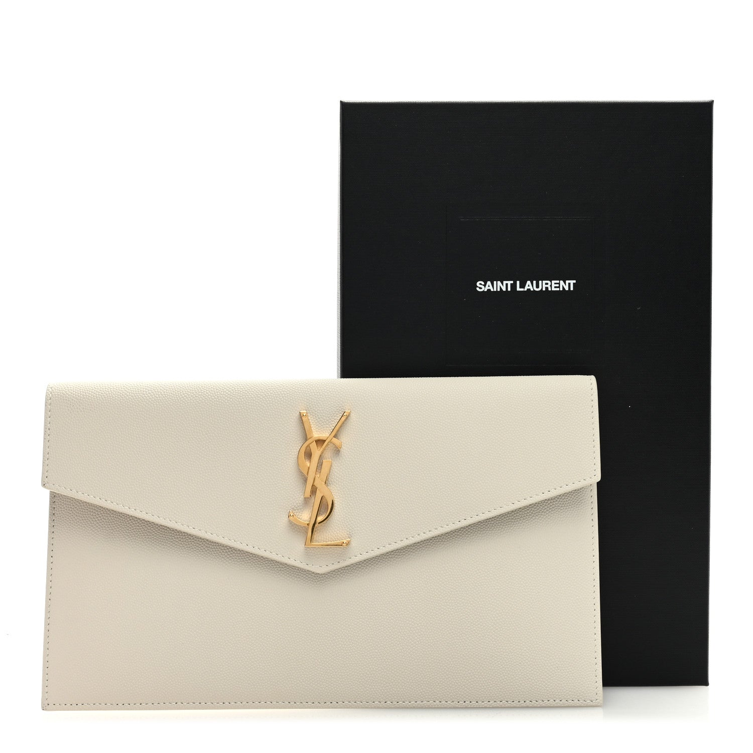 Saint Laurent SAINT LAURENT Grain De Poudre Uptown Pouch Crema Soft 7 of 7