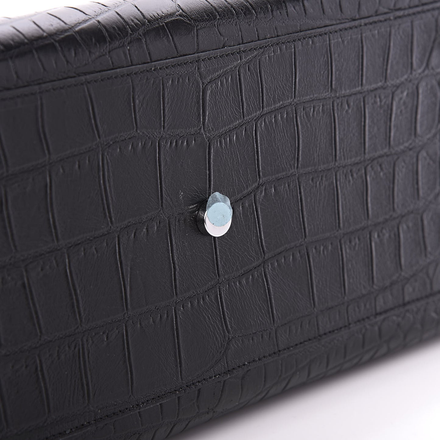 Calfskin Crocodile Embossed Small Sac de Jour Black