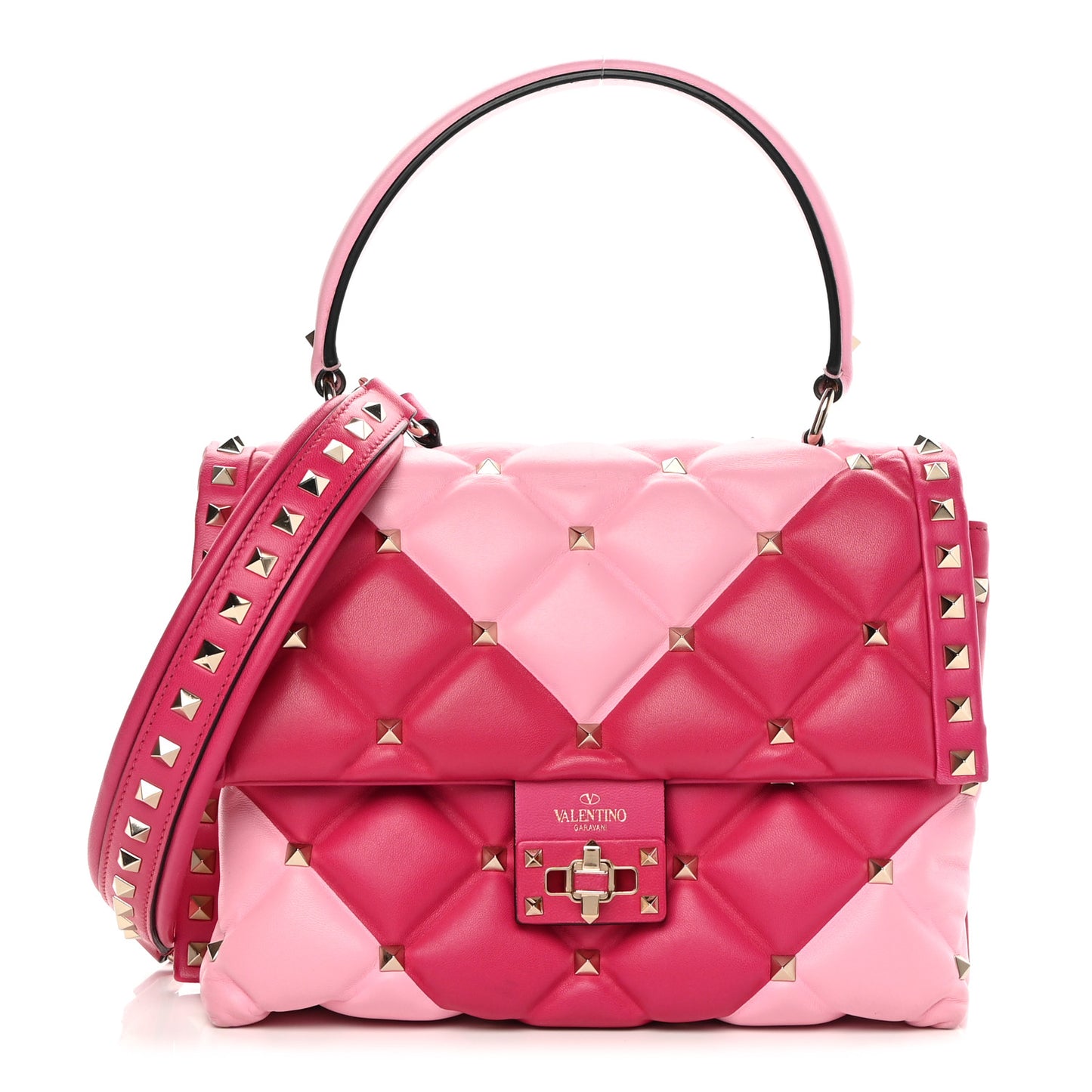 Nappa Medium Candystud Top Handle Bag Absolute Disco Pink