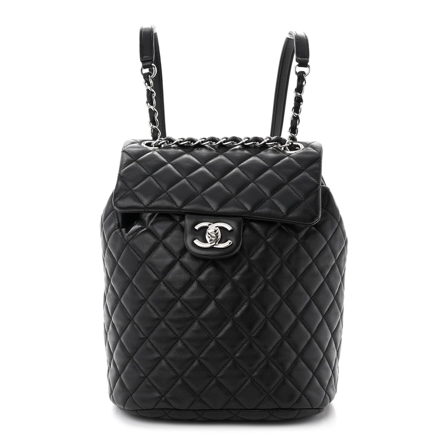 Lambskin Quilted Small Urban Spirit Backpack Black