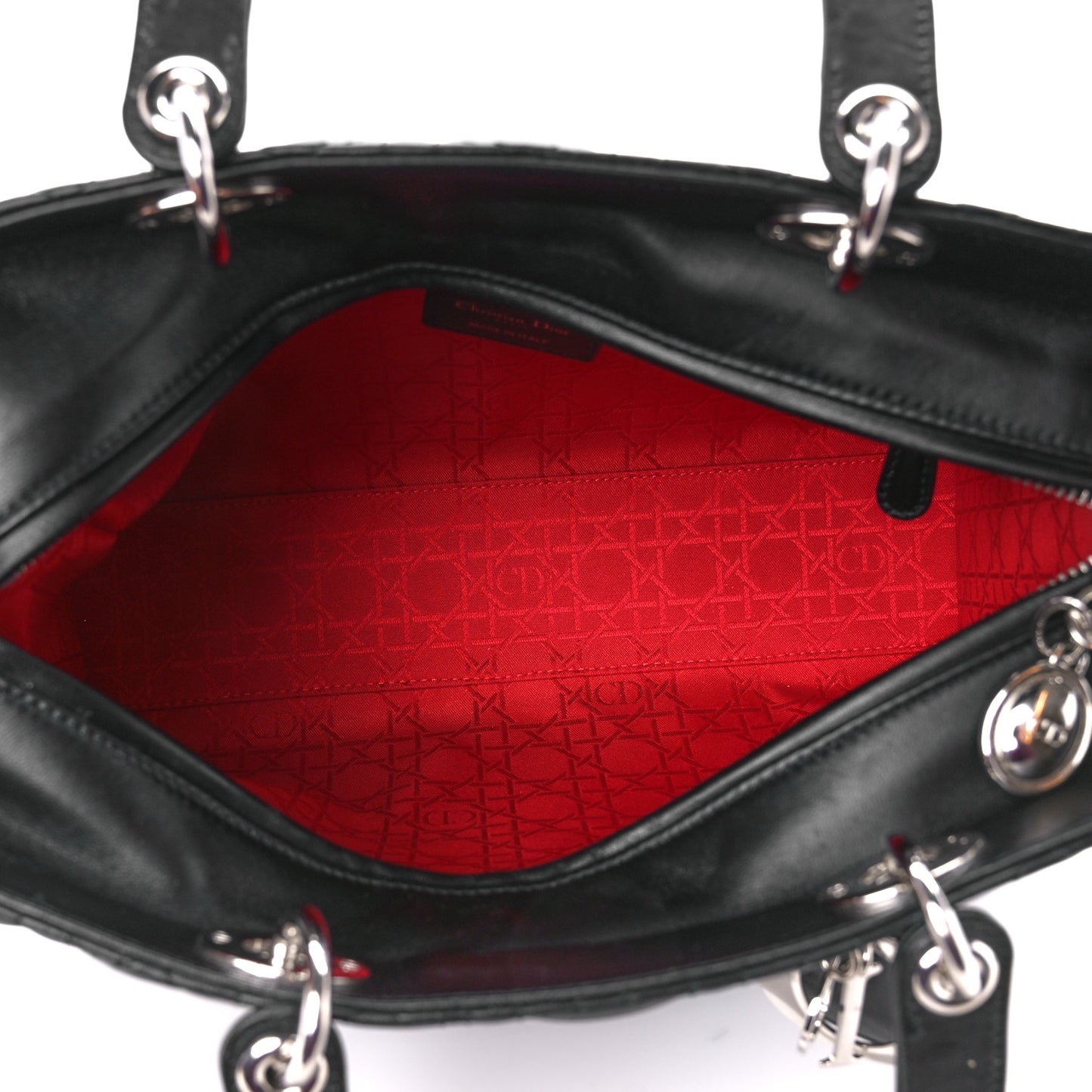Lambskin Cannage Large Lady Dior Black