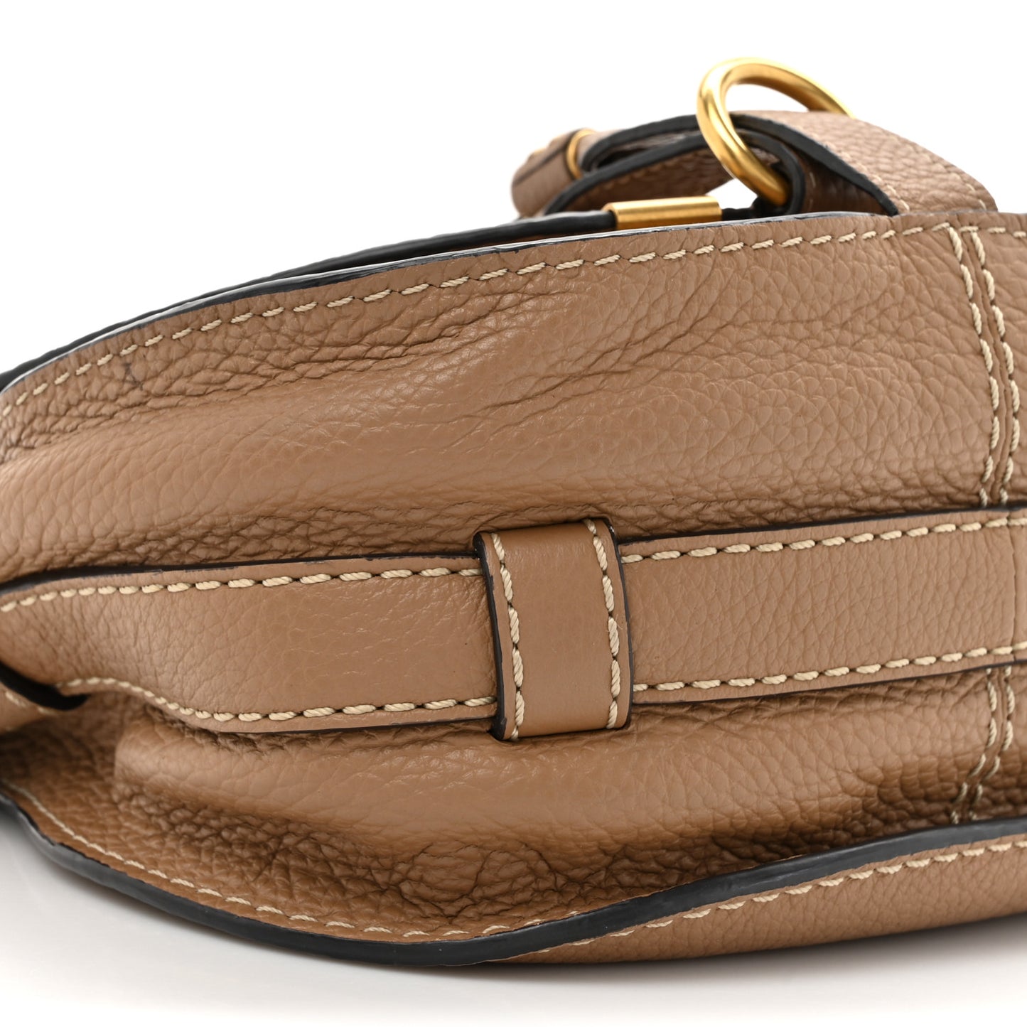 Grained Calfskin Small Marcie Saddle Bag Nut