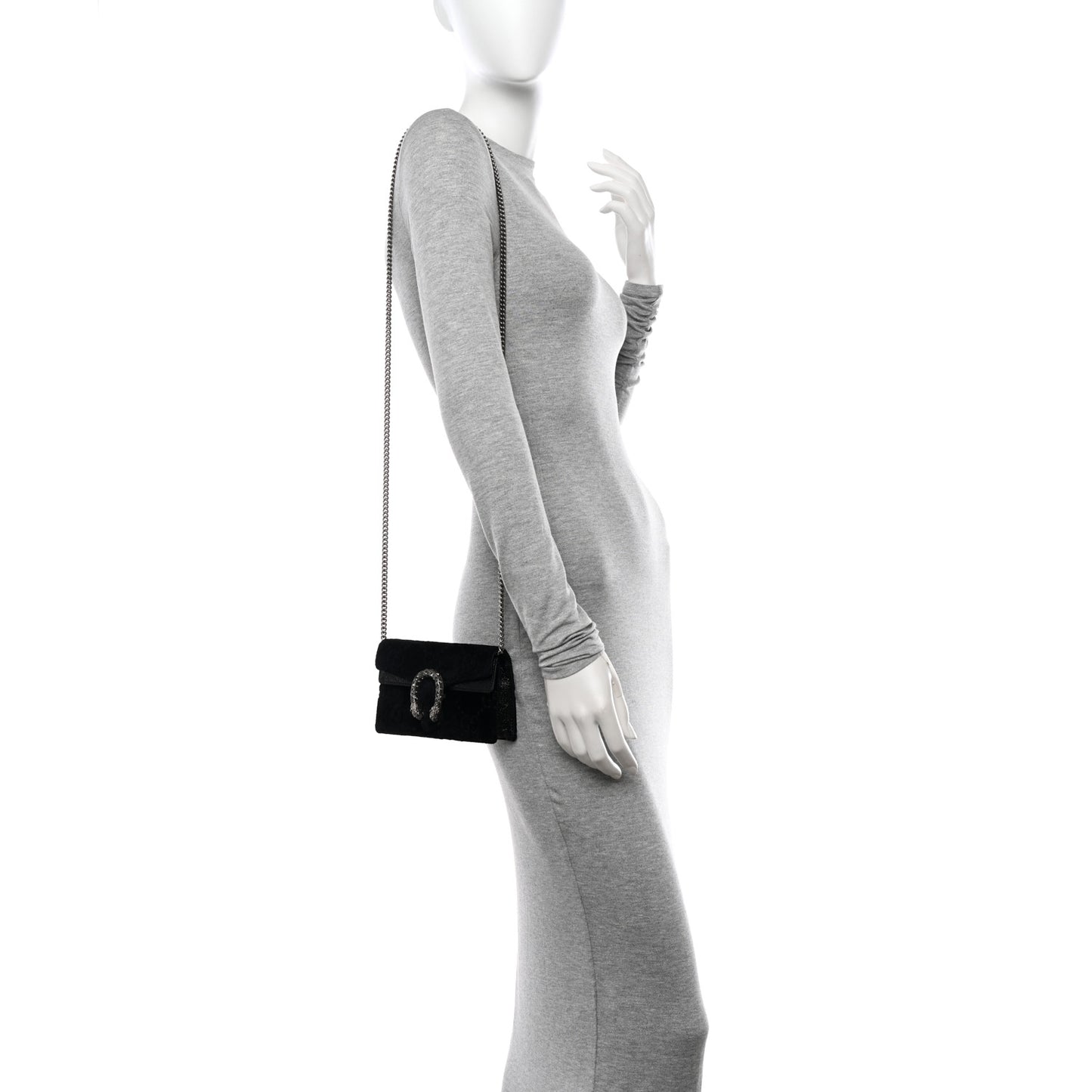 Velvet Super Mini Dionysus Shoulder Bag Black