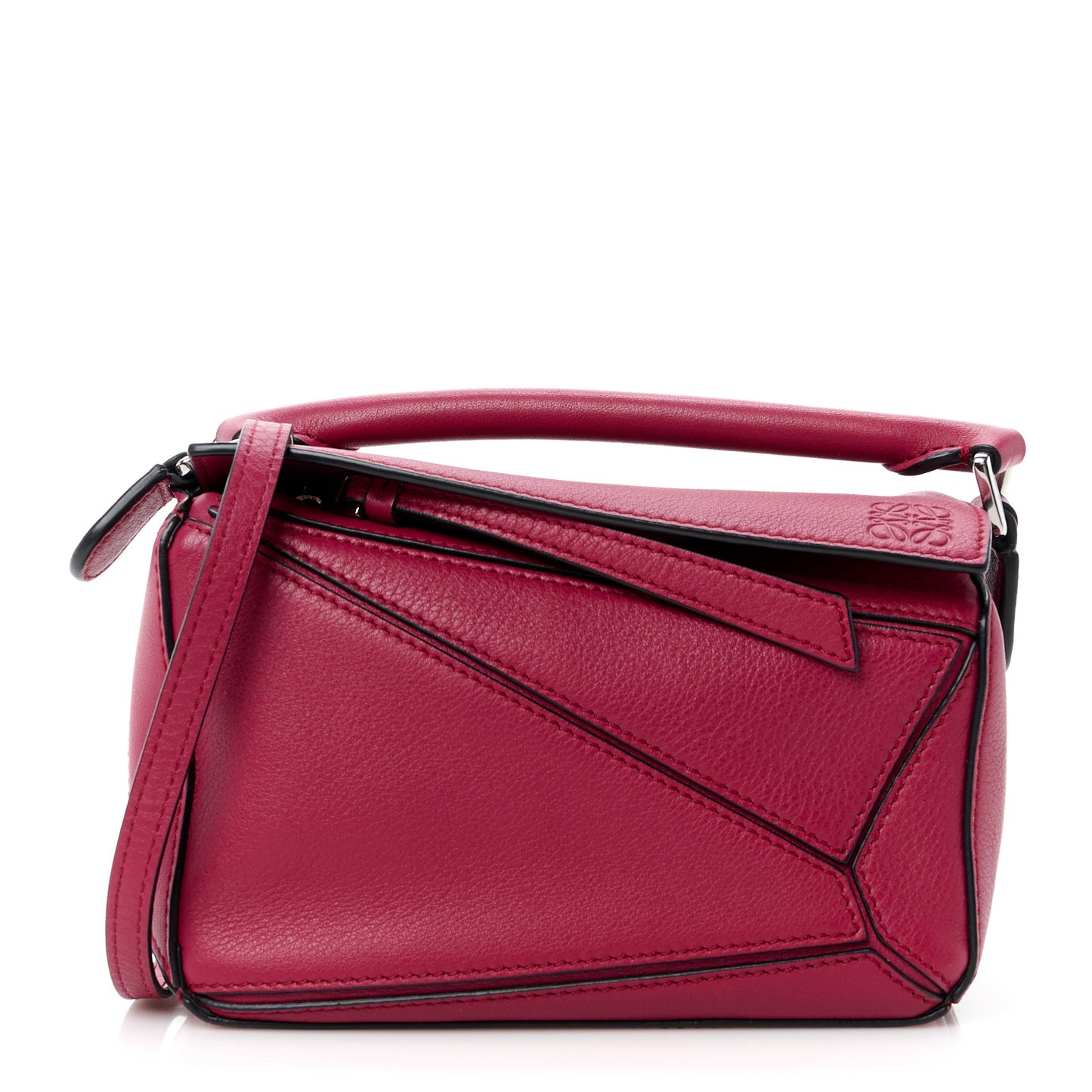 Calfskin Mini Puzzle Bag Raspberry