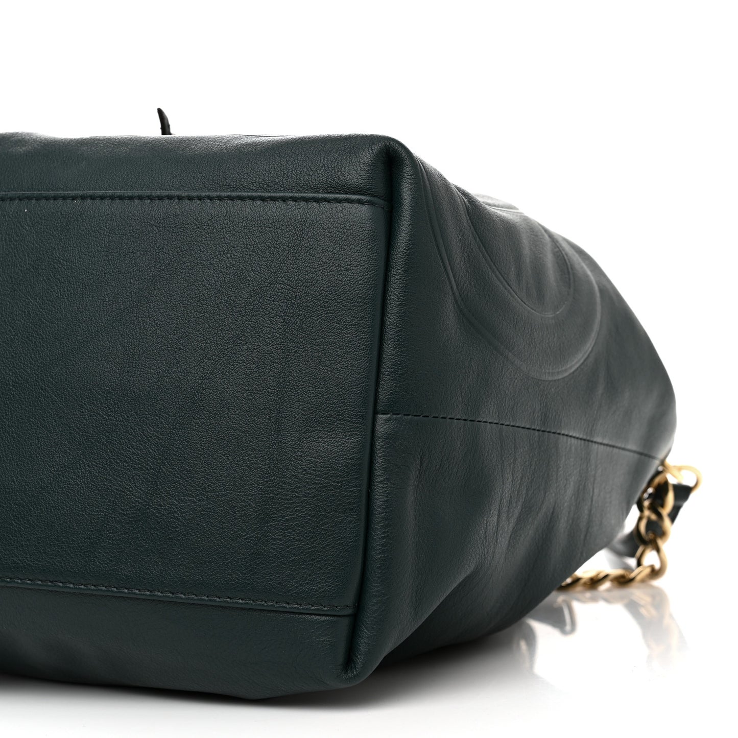 Calfskin Juno Bucket Bag Forest Green