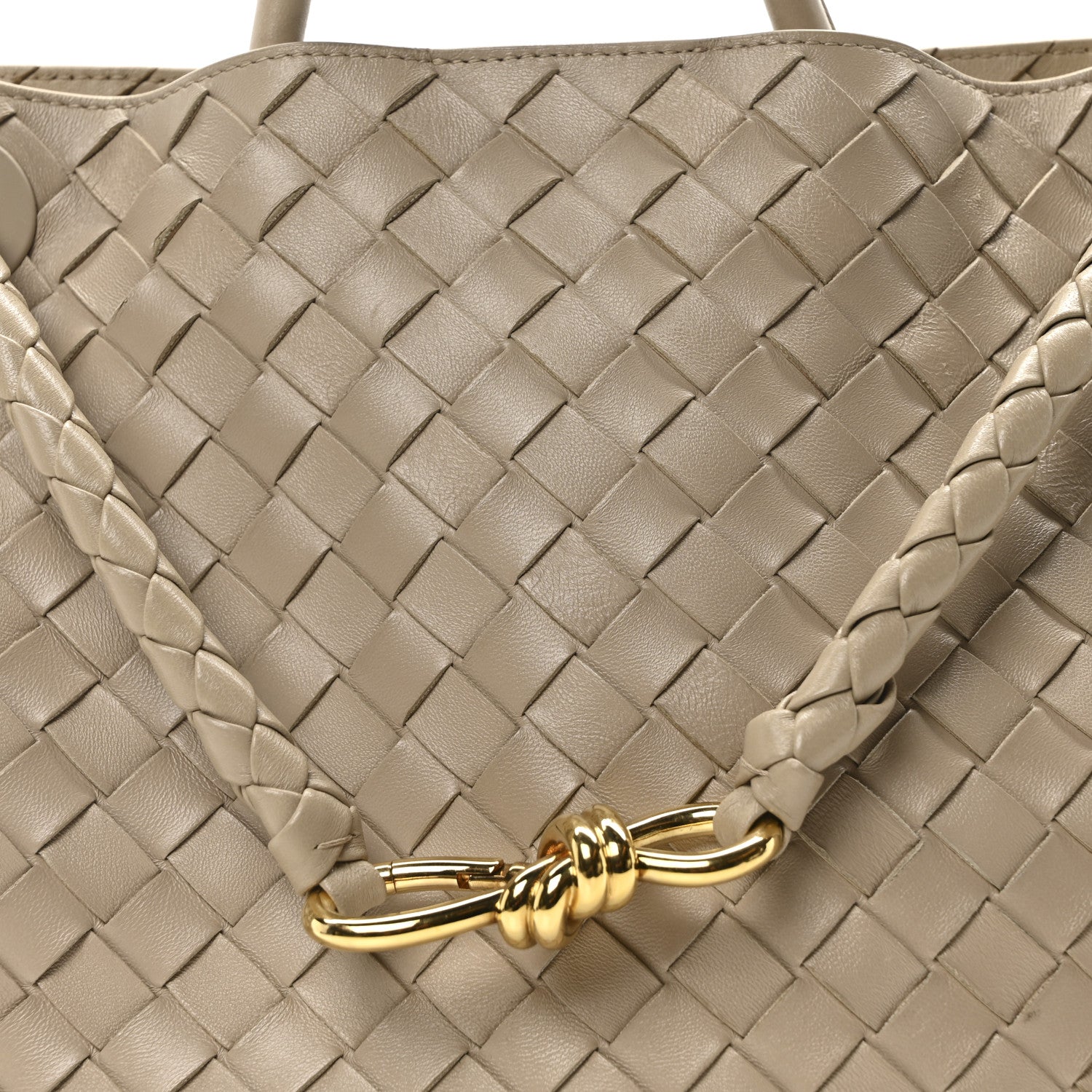 Bottega Veneta Nappa Intrecciato Medium Andiamo Shoulder Bag Ecru 7 of 9