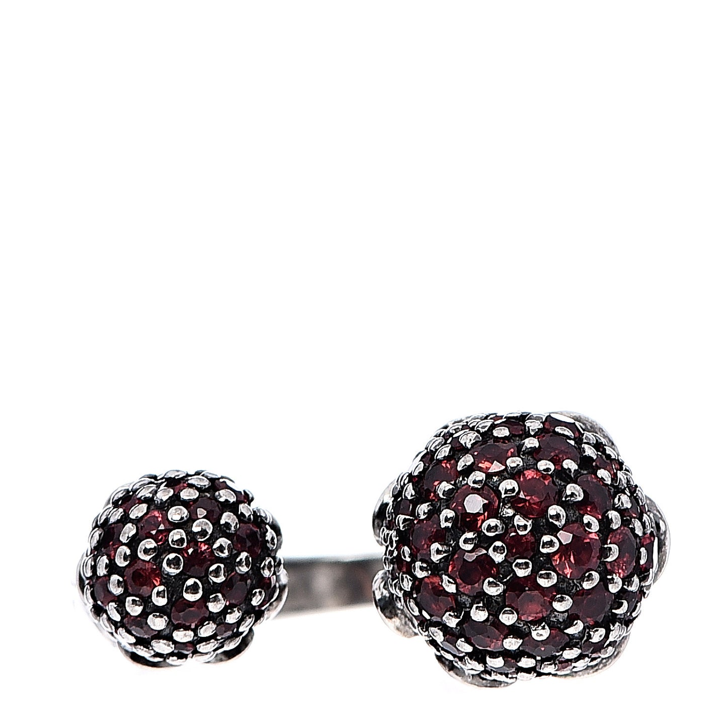 Sterling Silver Garnet Dot Bypass Ring 55 7.25