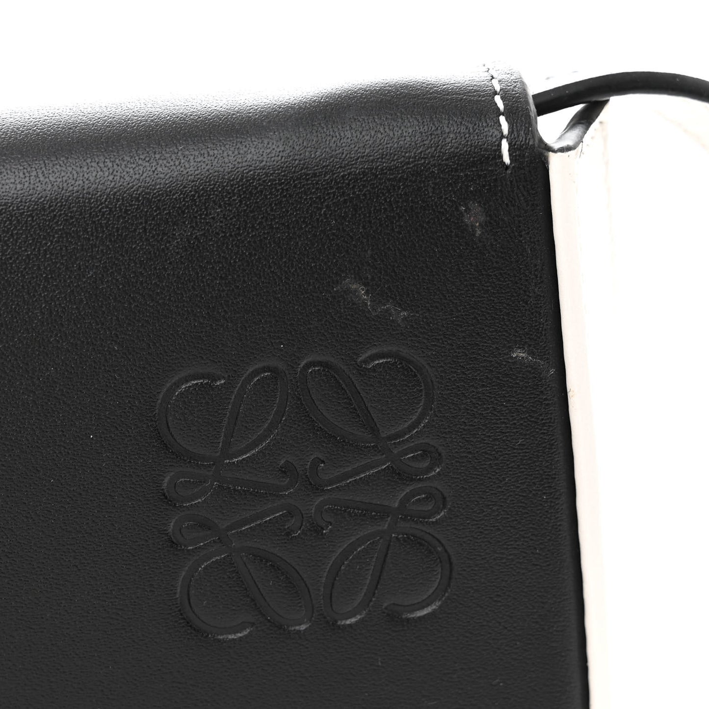 Soft Calfskin Heel Bag Black Soft White