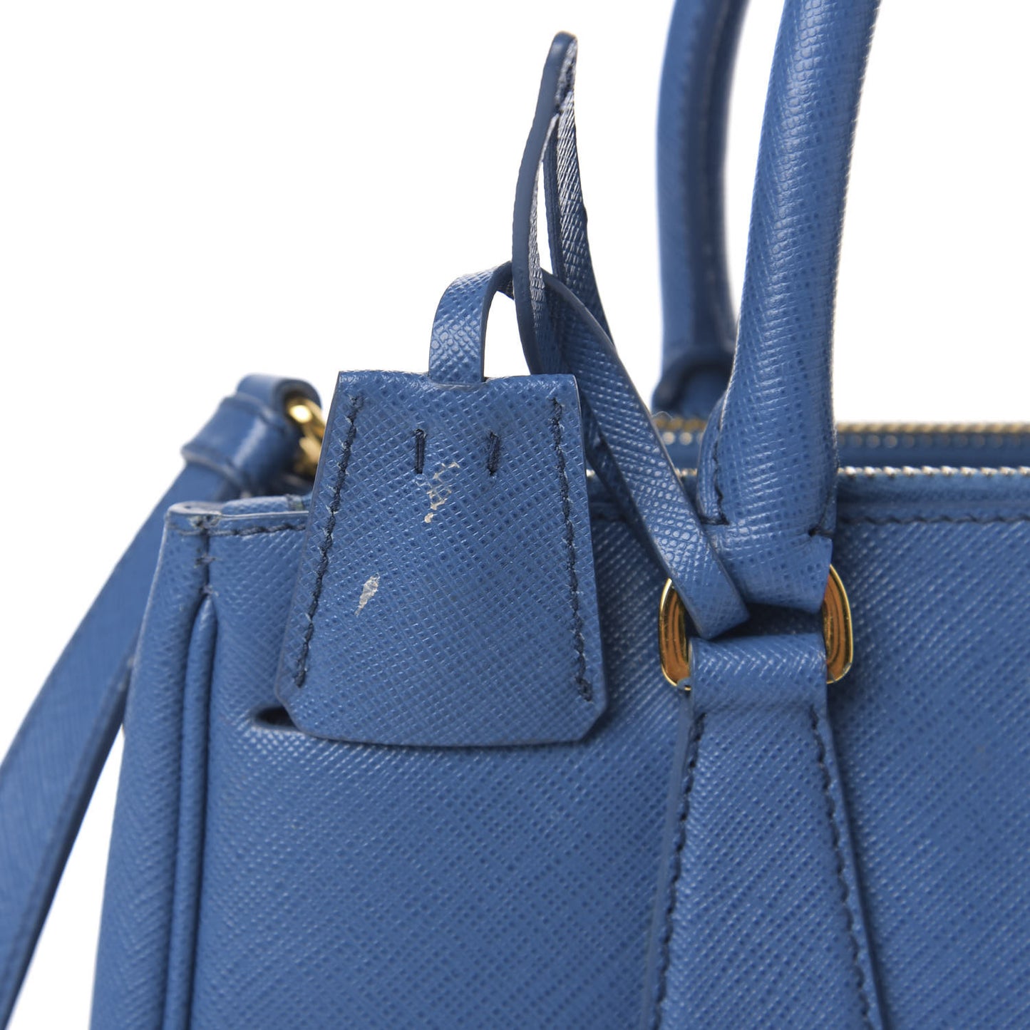 Saffiano Mini Galleria Double Zip Tote Cobalto