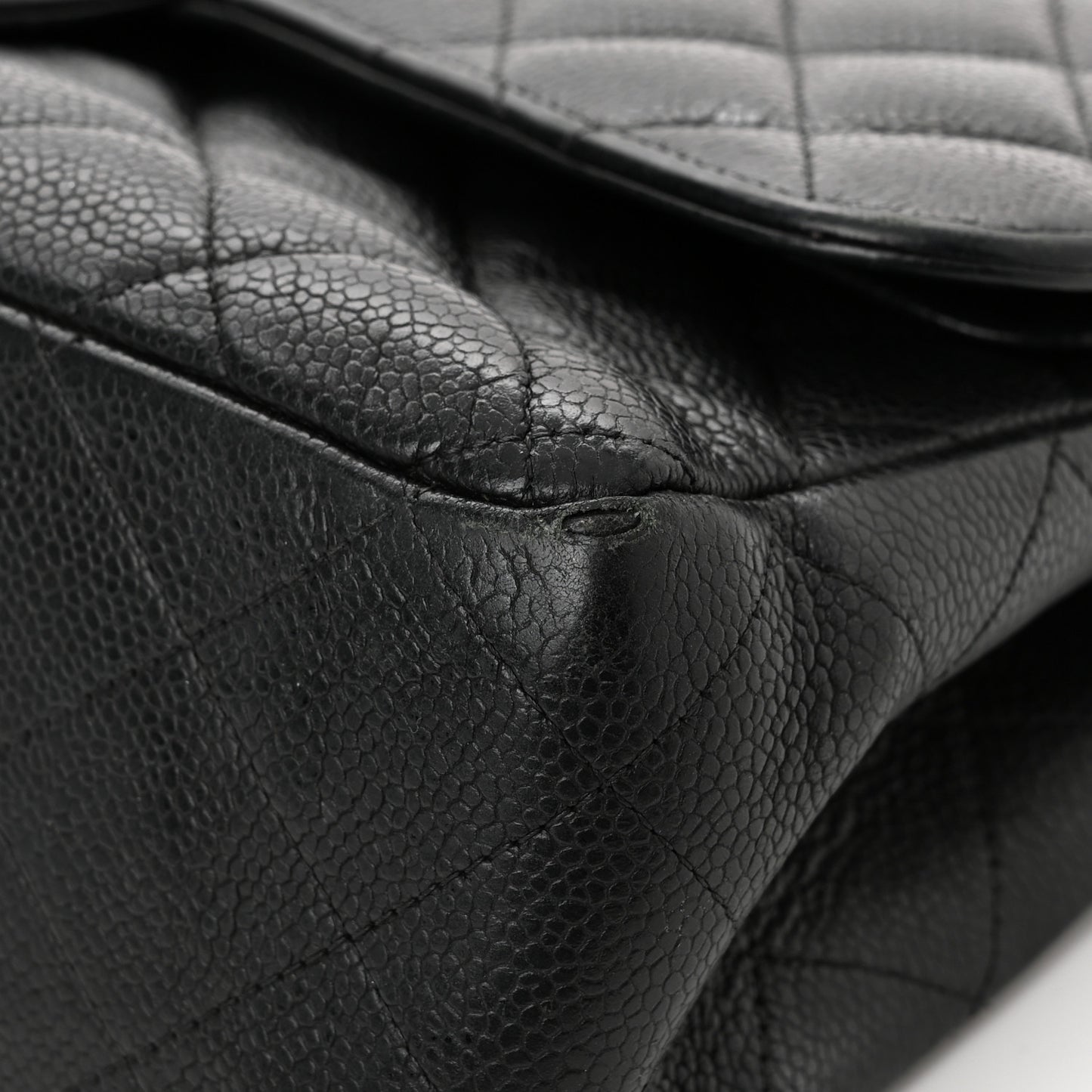 Caviar Quilted Jumbo Double Flap Black