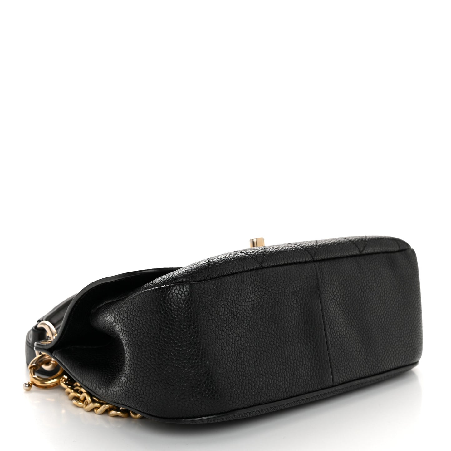 Caviar Quilted Mini Top Handle Flap Black