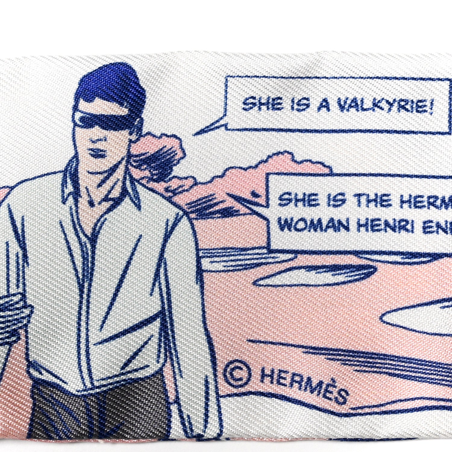 Hermes Silk Wow Twilly Gris Rose Vert 4 of 4