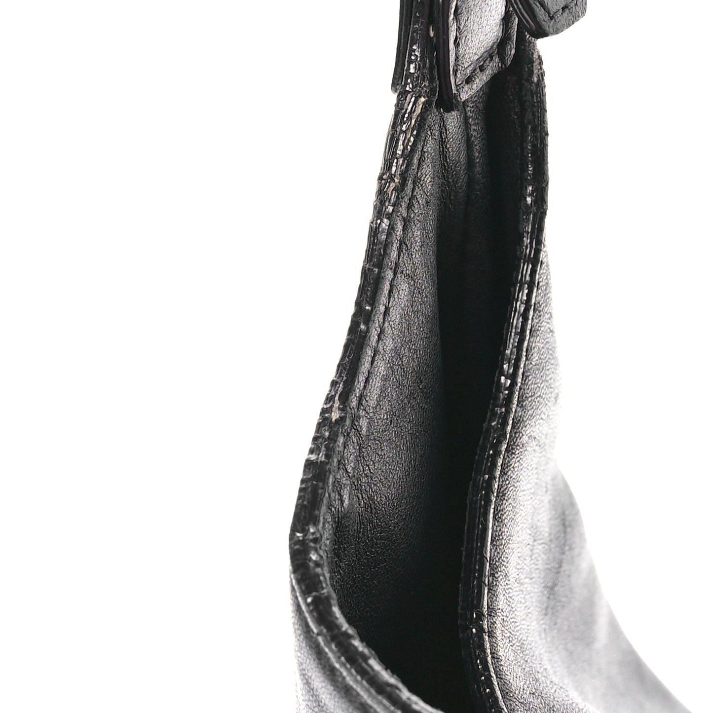 Calfskin Palazzo Fringe Shoulder Bag Black