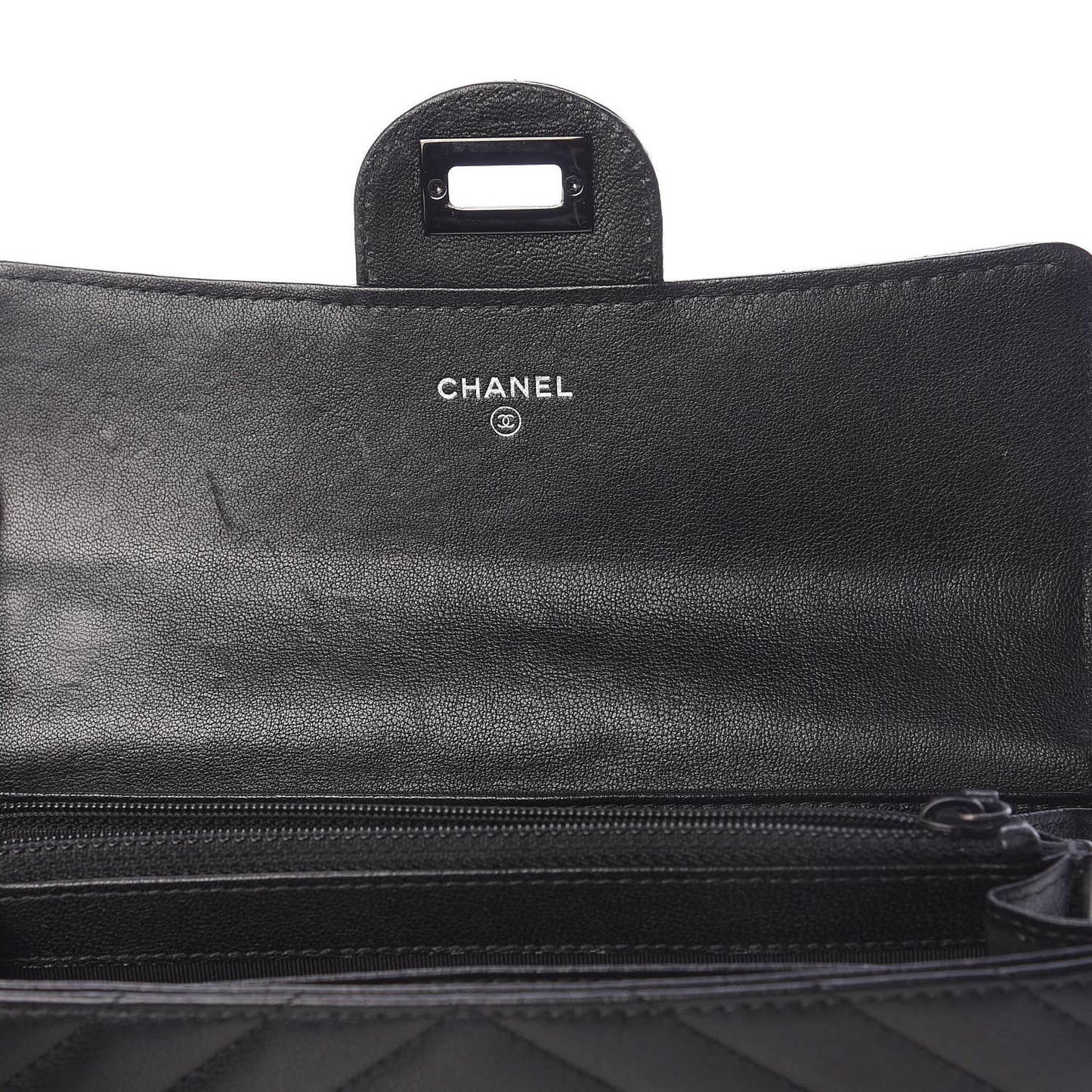 Sheepskin Chevron Quilted 2.55 Reissue Flap Wallet So Black