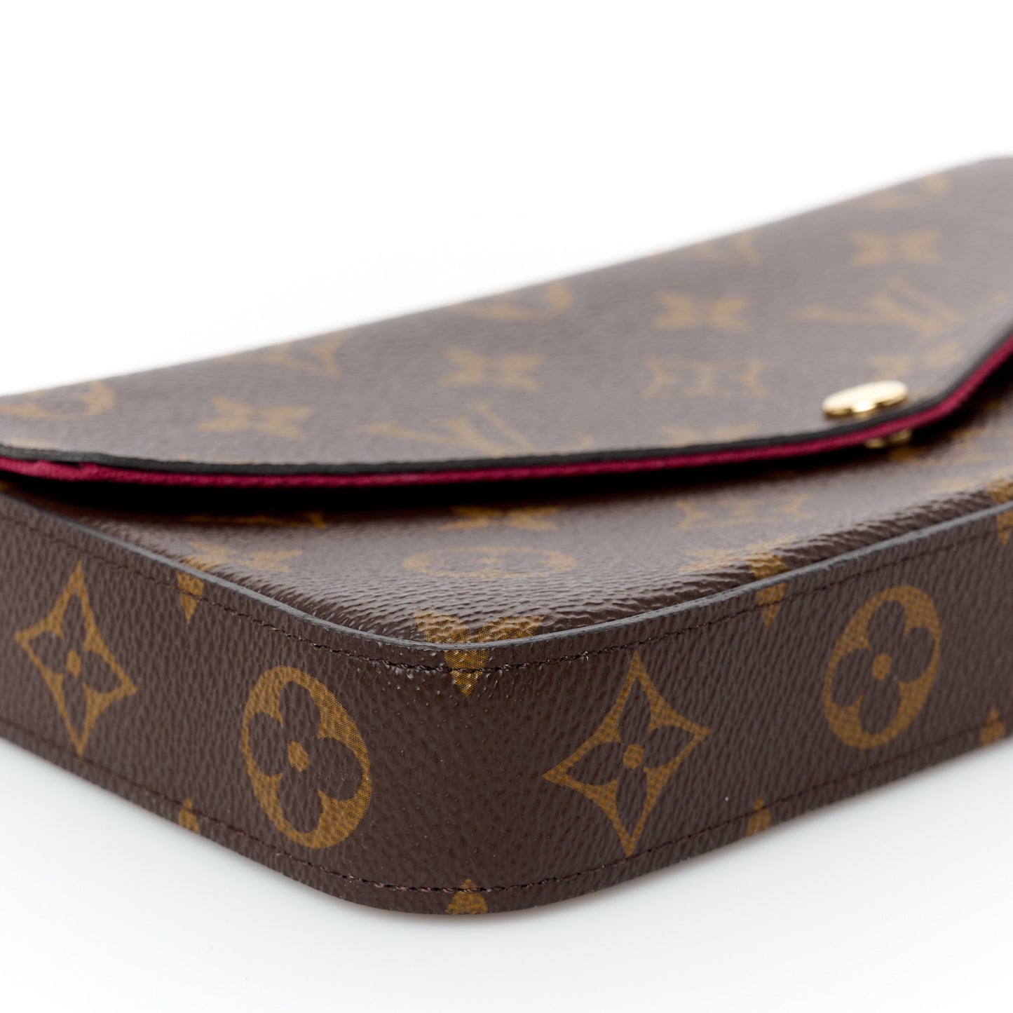 Monogram Pochette Felicie Chain Wallet Fuchsia